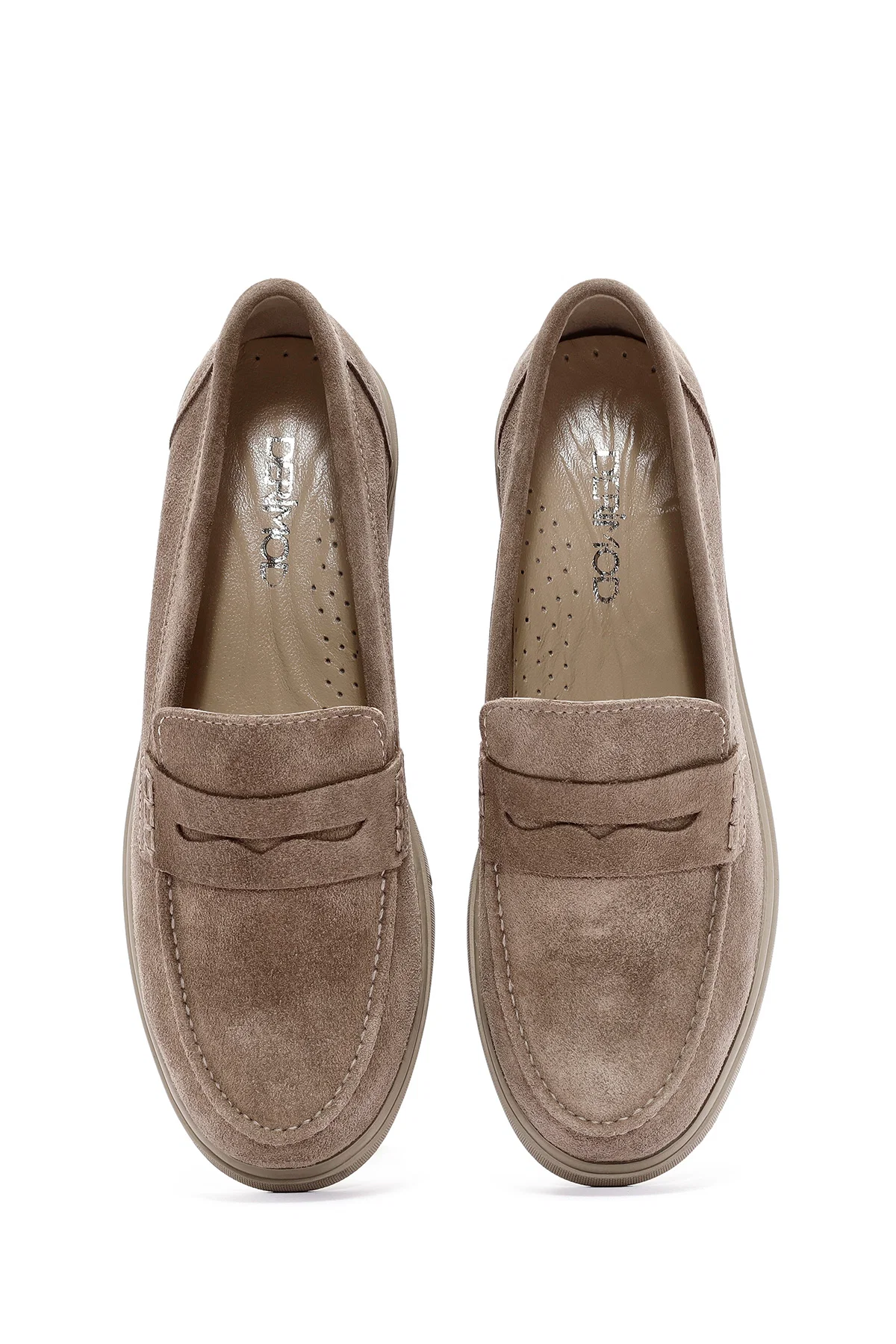 Kadın Vizon Süet Deri Comfort Loafer - Image 7
