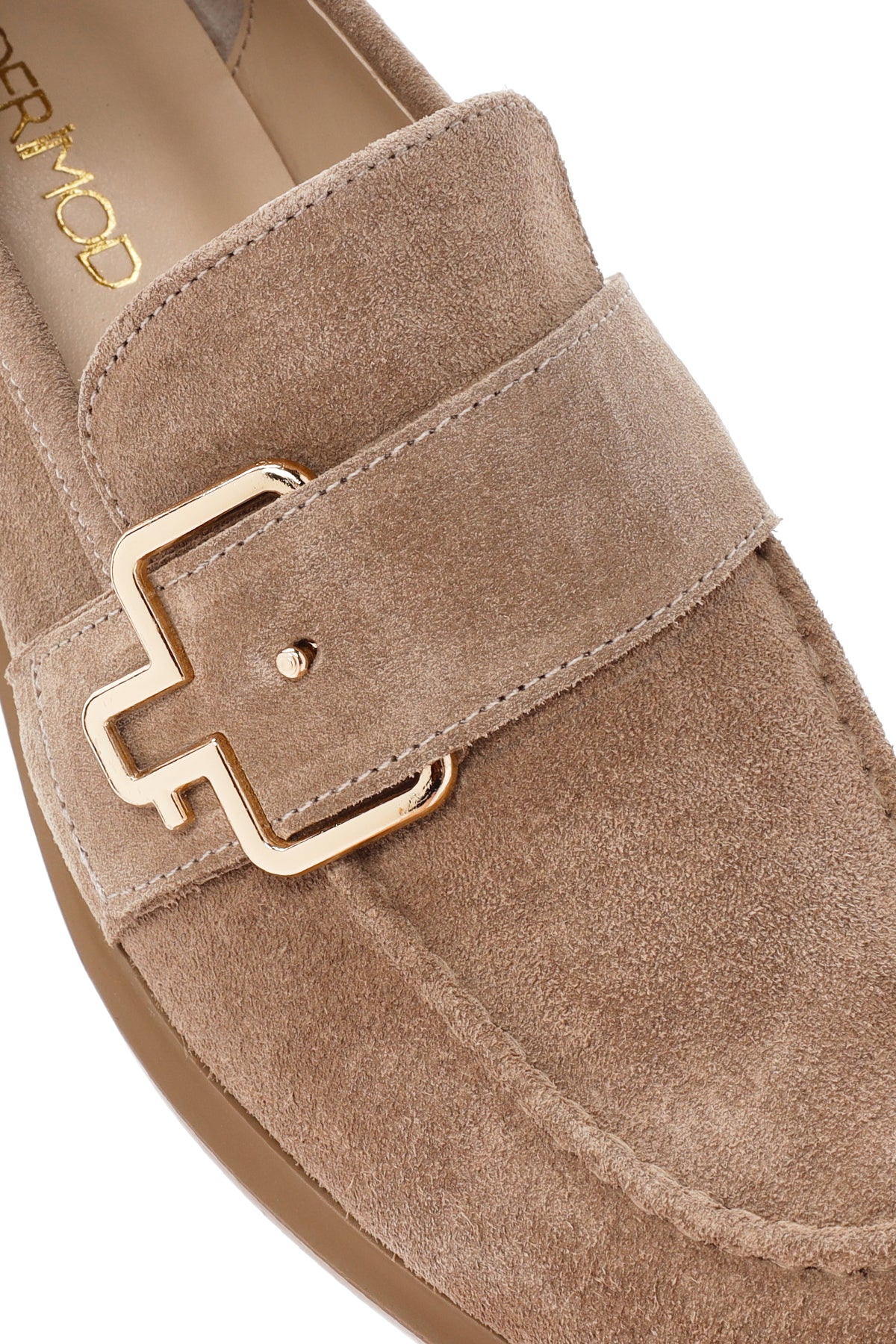 Kadın Vizon Süet Deri Loafer - Image 10