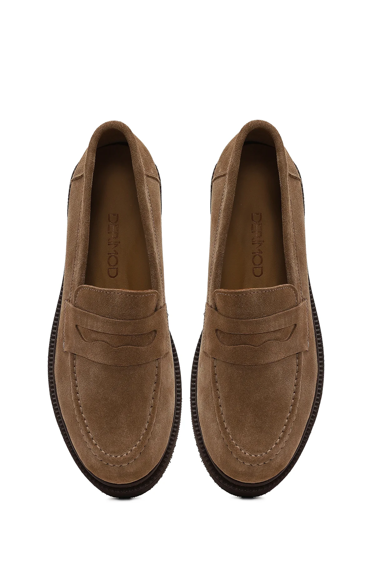 Kadın Vizon Süet Deri Loafer - Image 7