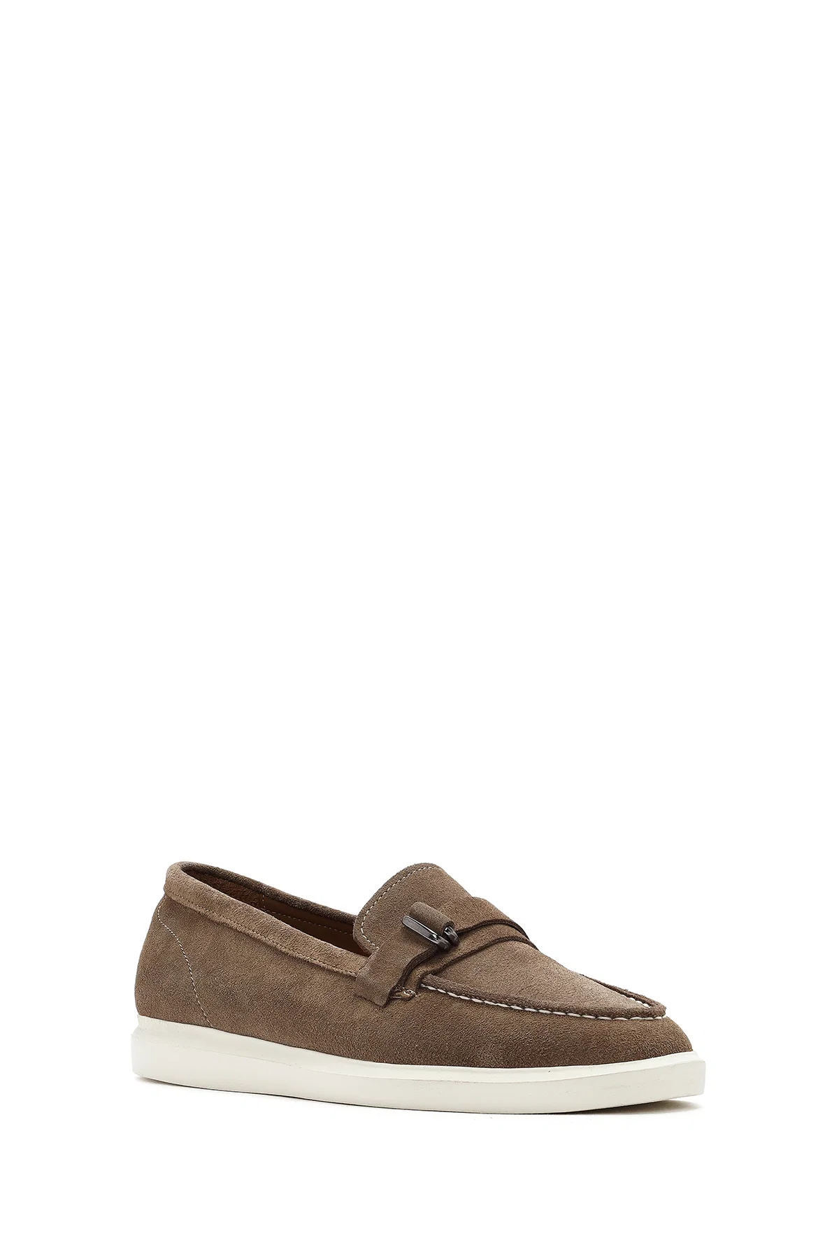 Kadın Vizon Süet Deri Loafer - Image 6