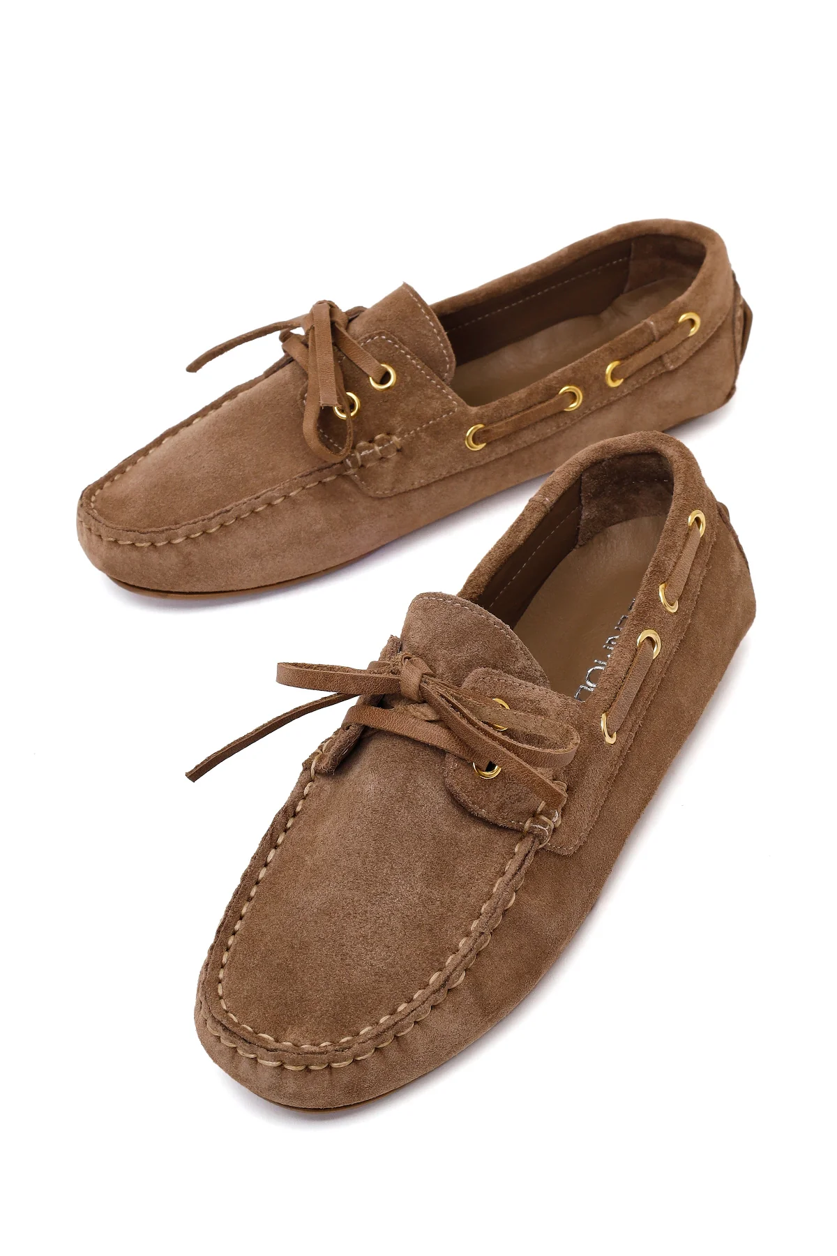 Kadın Vizon Süet Deri Loafer - Image 10
