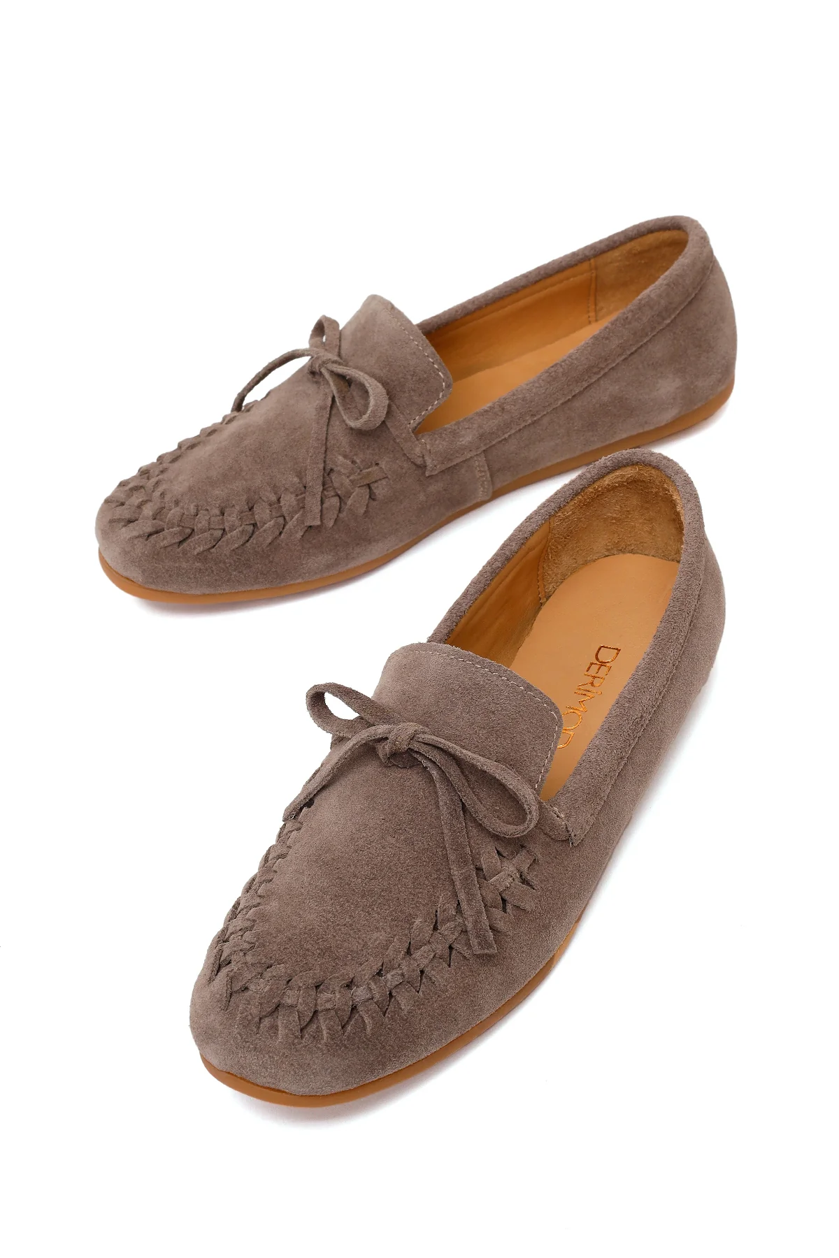 Kadın Vizon Süet Deri Loafer - Image 10