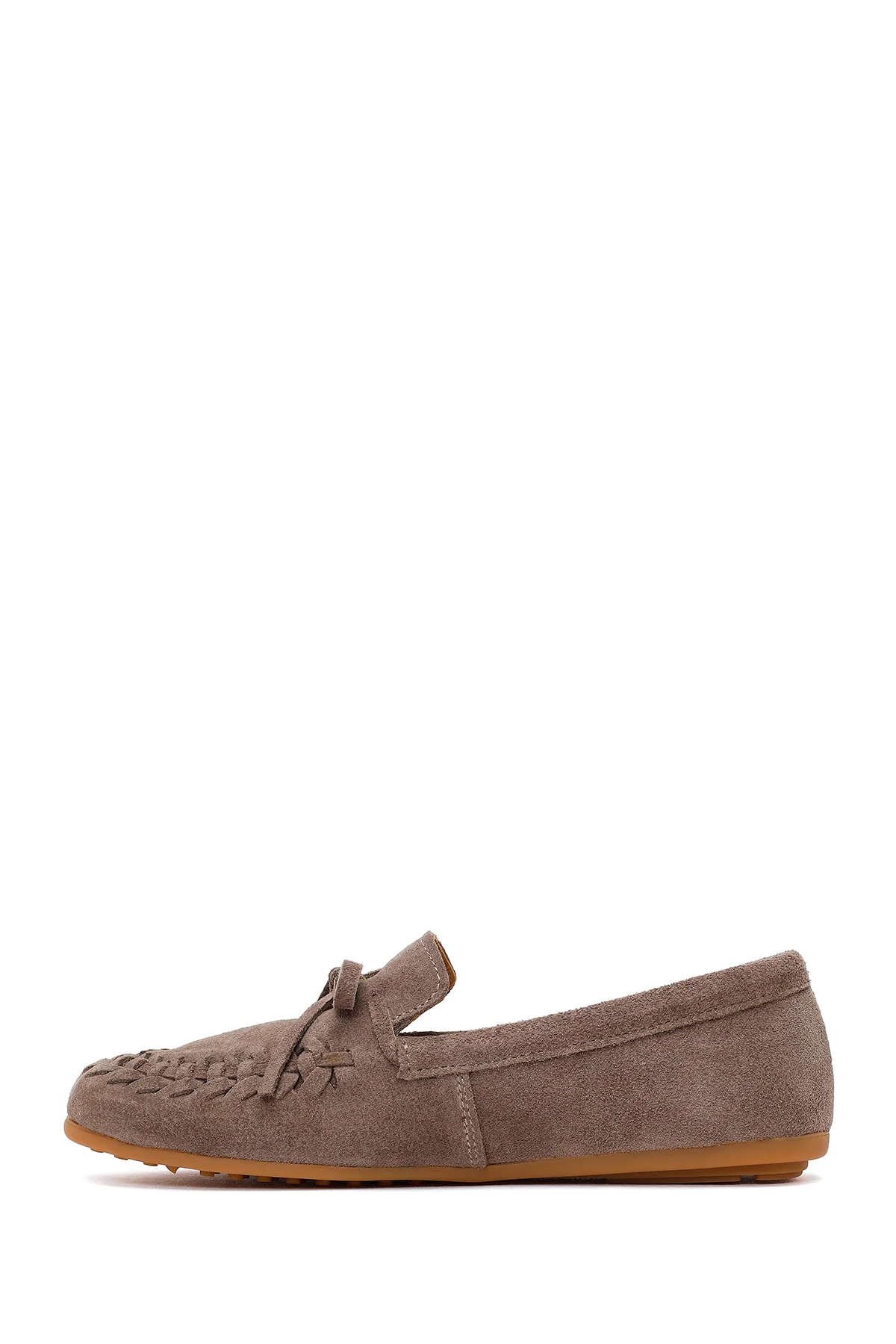 Kadın Vizon Süet Deri Loafer - Image 3