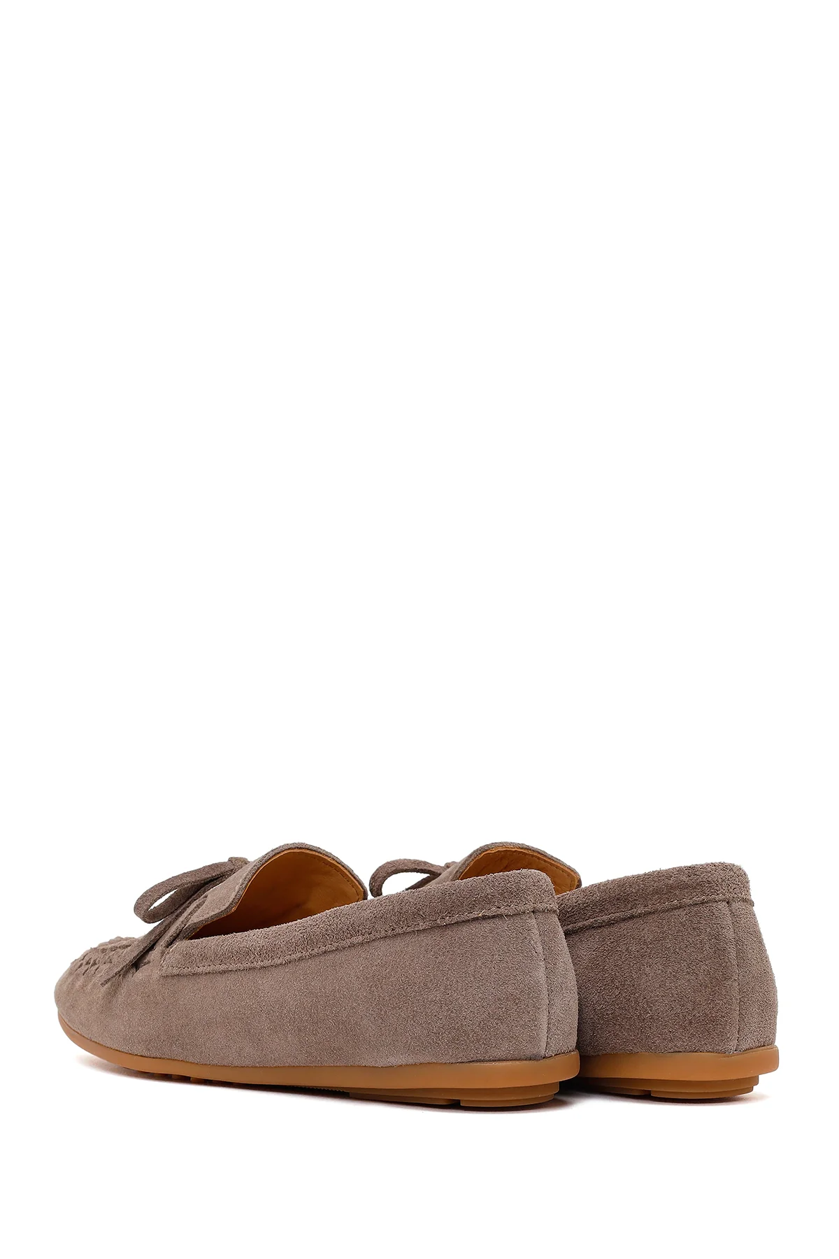 Kadın Vizon Süet Deri Loafer - Image 6