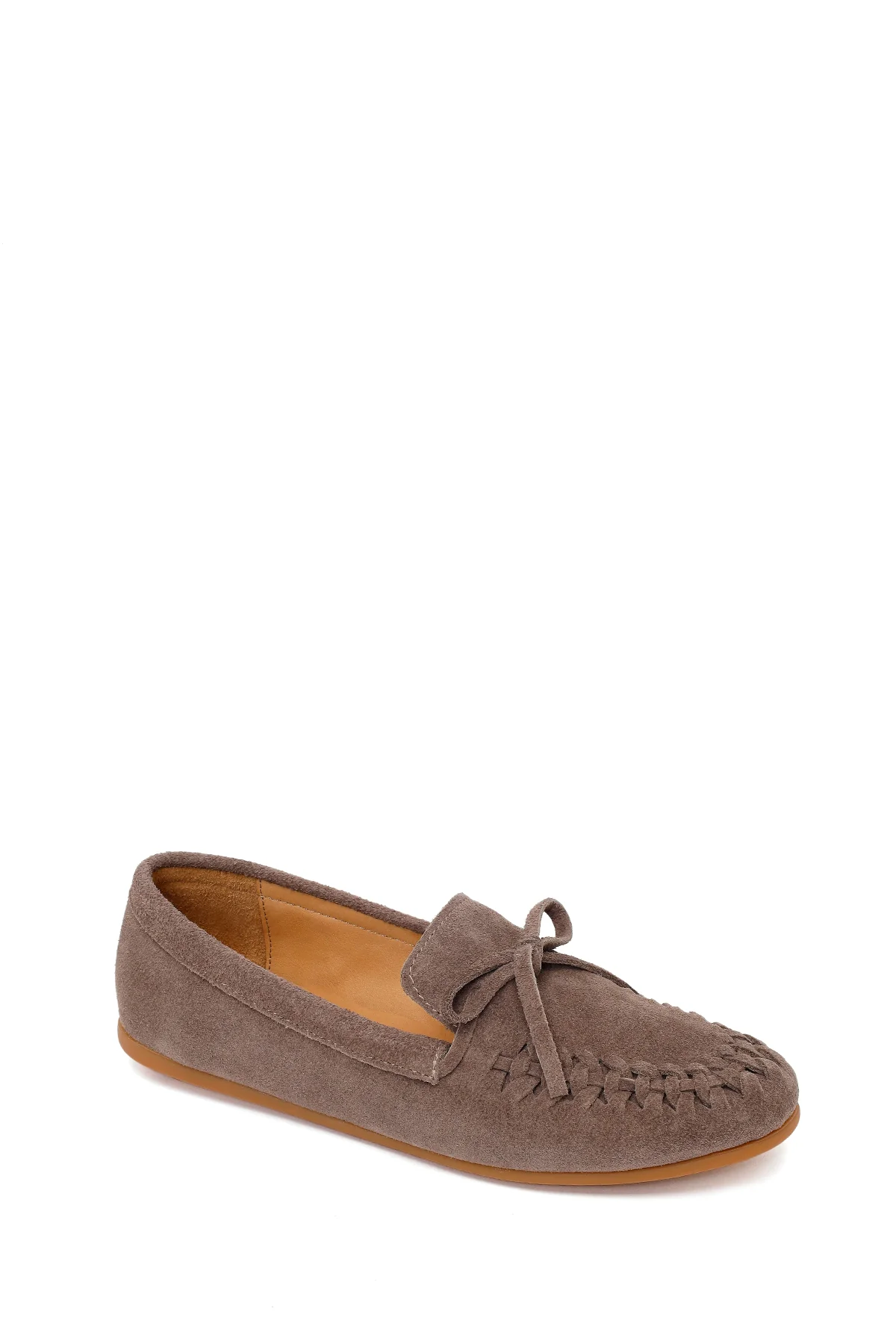 Kadın Vizon Süet Deri Loafer - Image 7