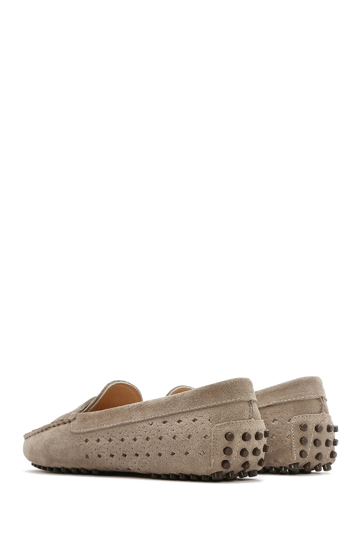 Kadın Vizon Süet Deri Loafer - Image 6