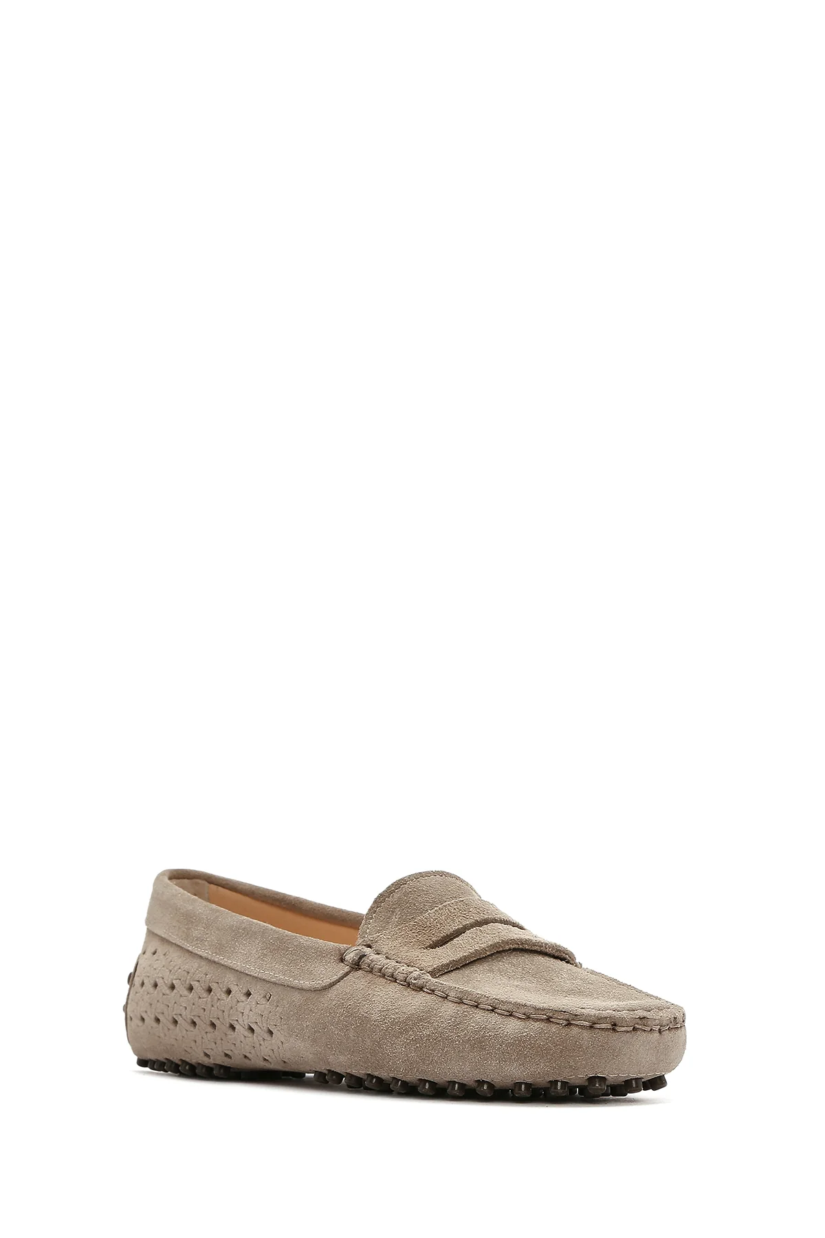 Kadın Vizon Süet Deri Loafer - Image 7