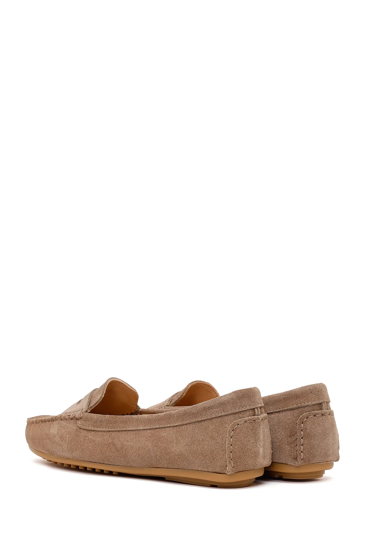 Kadın Vizon Süet Deri Loafer - Image 6