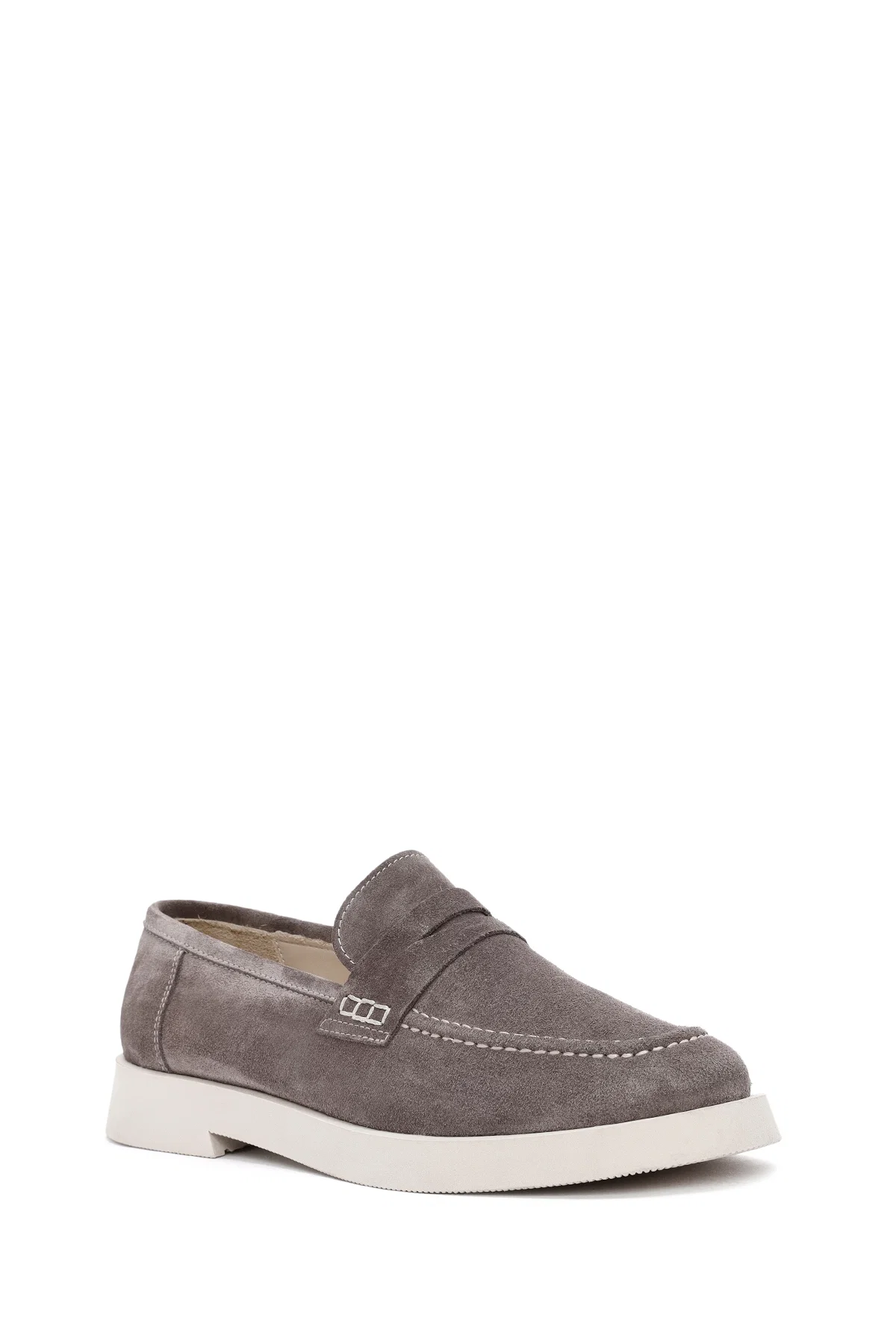 Kadın Vizon Süet Deri Maskülen Loafer - Image 6