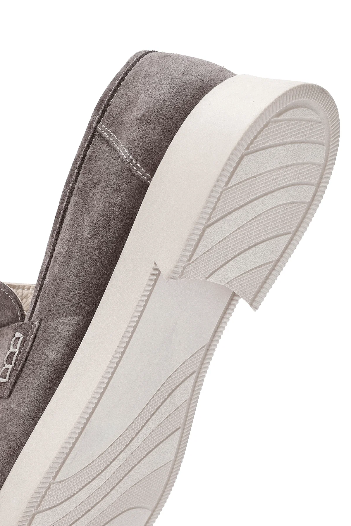 Kadın Vizon Süet Deri Maskülen Loafer - Image 8