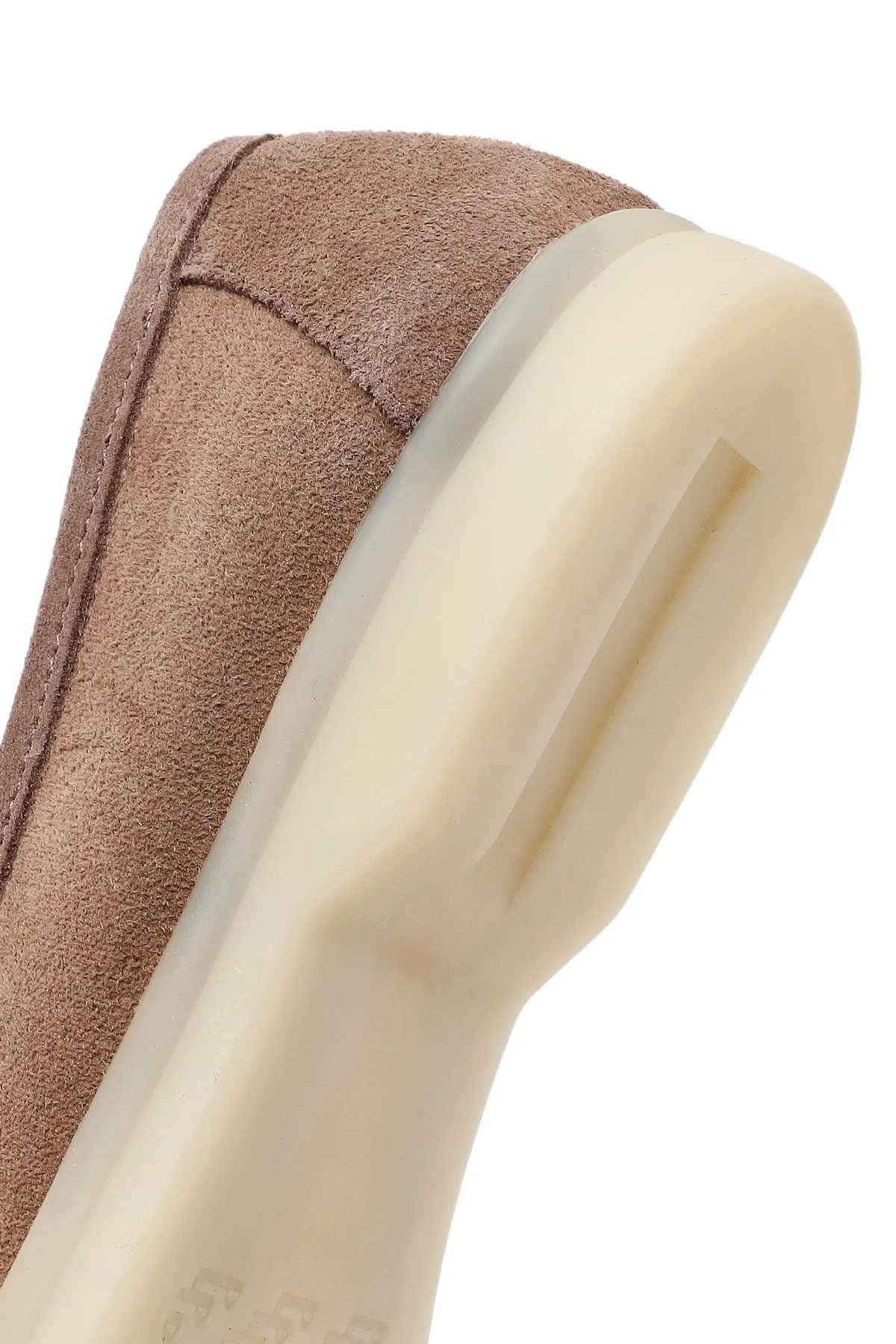 Kadın Vizon Süet Deri Maskülen Loafer - Image 8