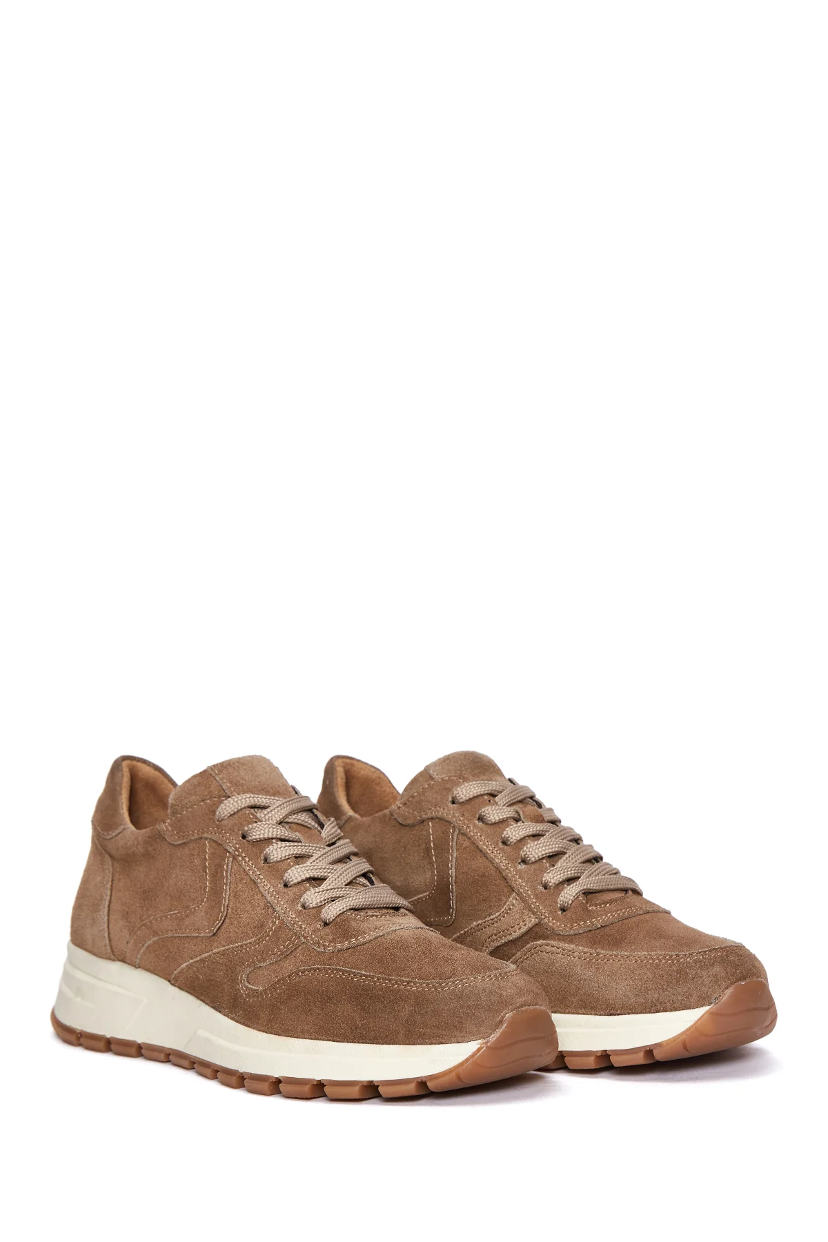 Kadın Vizon Süet Deri Sneaker - Image 3