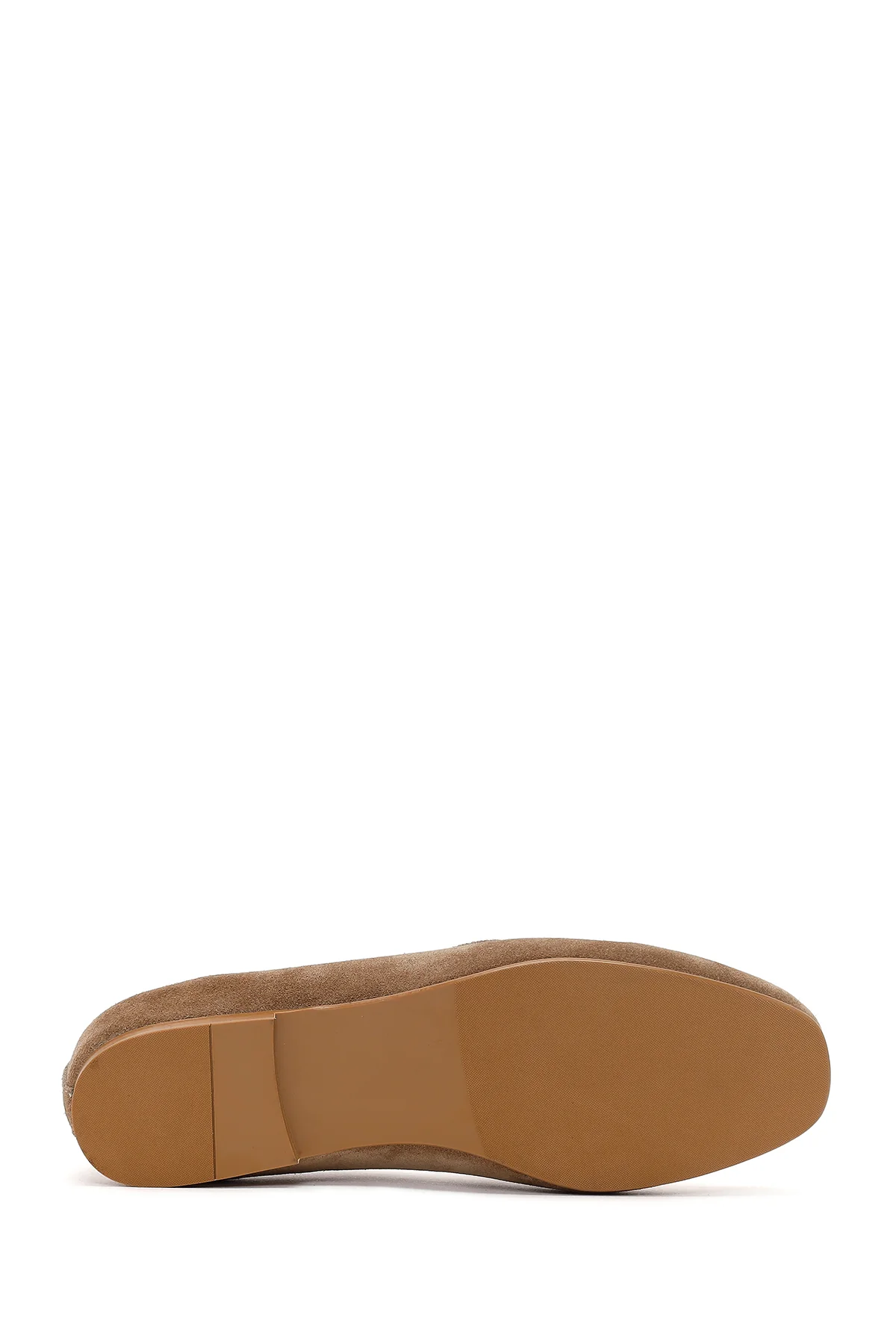 Kadın Vizon Tokalı Süet Deri Loafer - Image 5