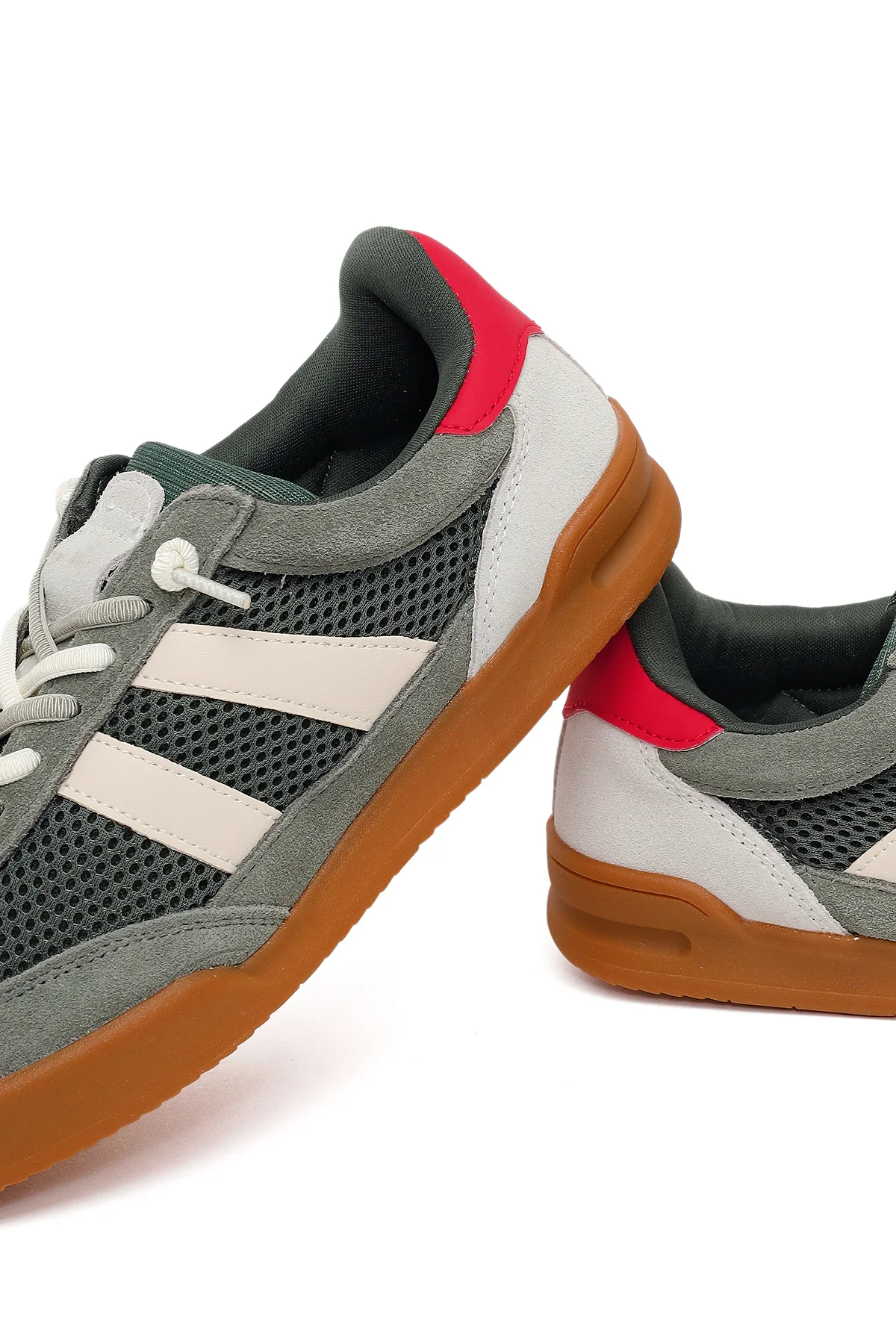 Kadın Yeşil Bağcıklı Deri Sneaker - Image 10