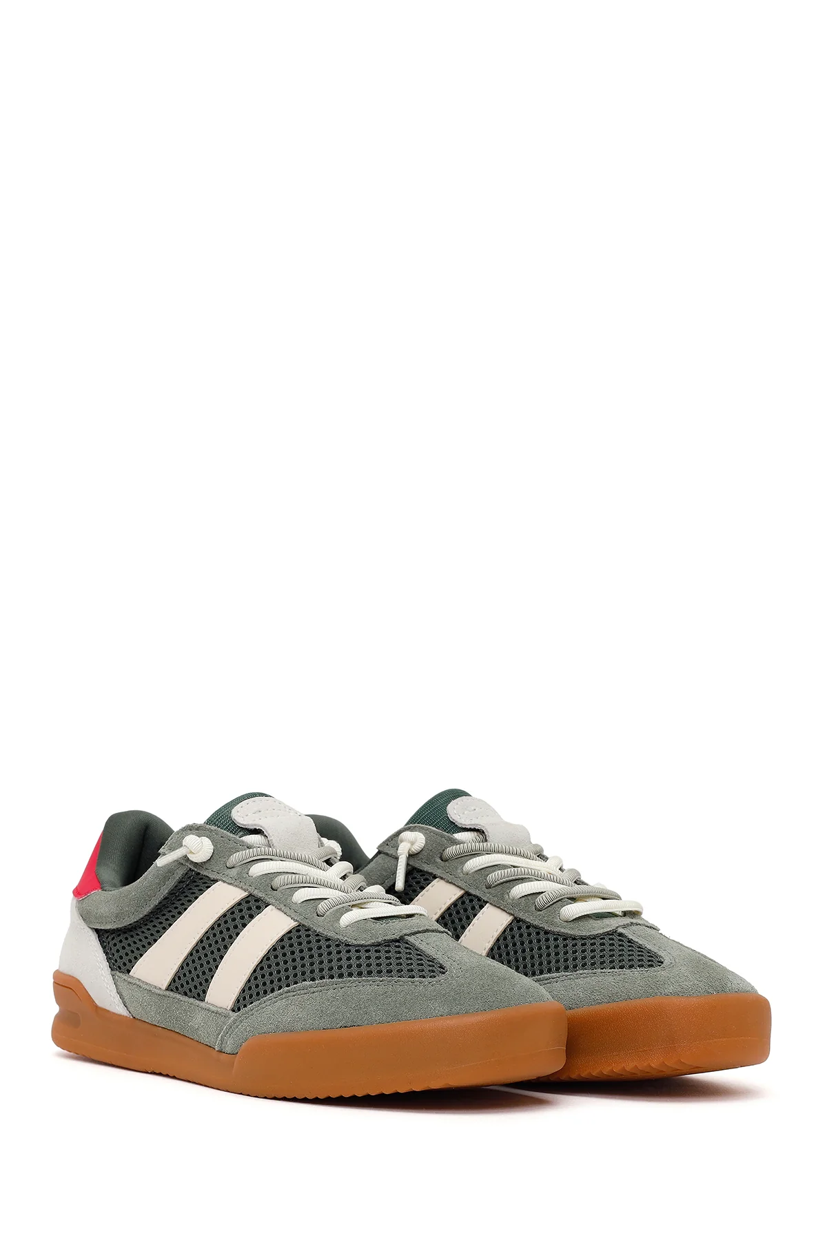 Kadın Yeşil Bağcıklı Deri Sneaker - Image 2