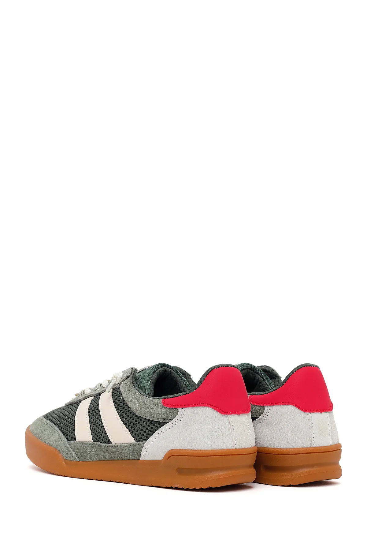 Kadın Yeşil Bağcıklı Deri Sneaker - Image 6