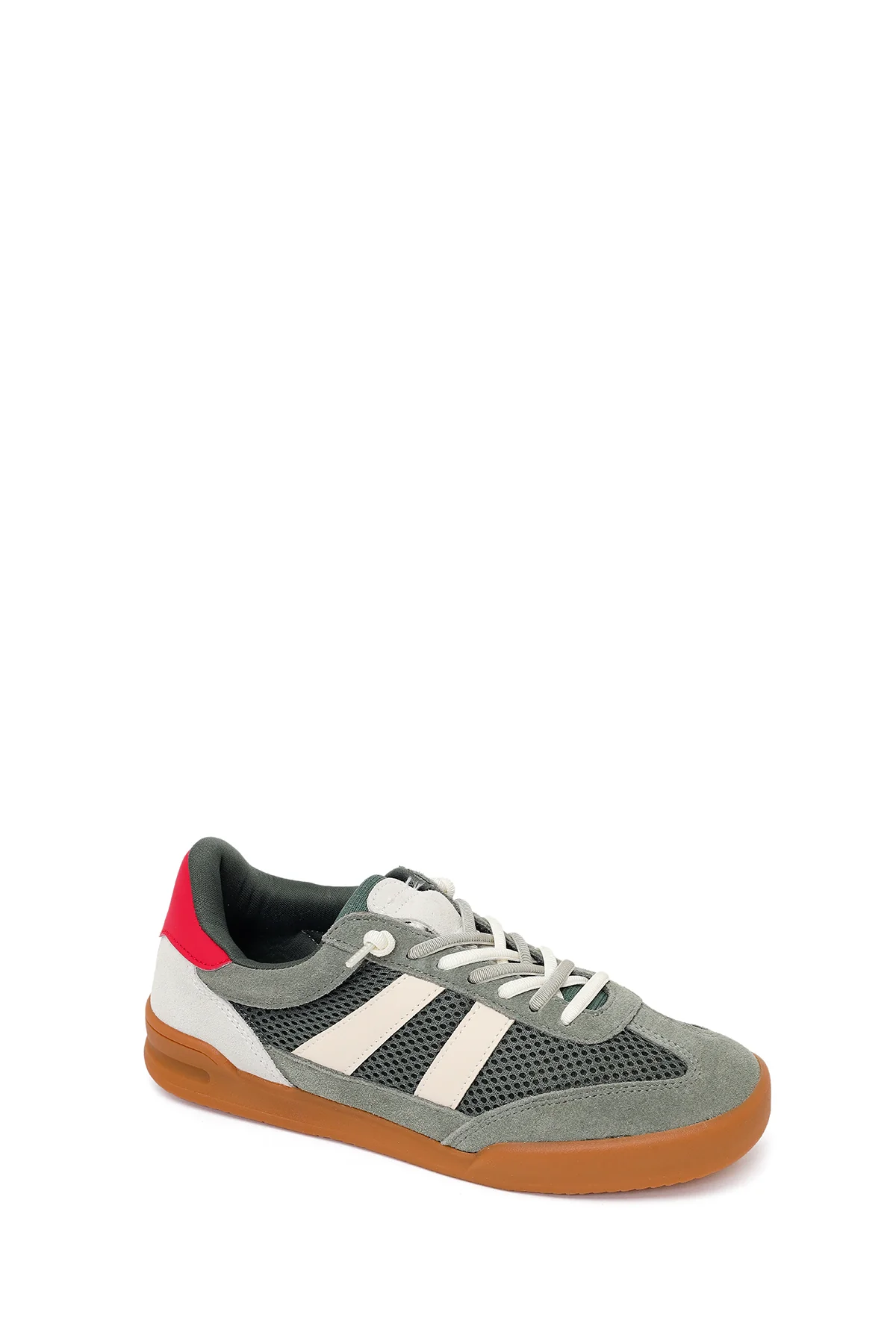 Kadın Yeşil Bağcıklı Deri Sneaker - Image 7