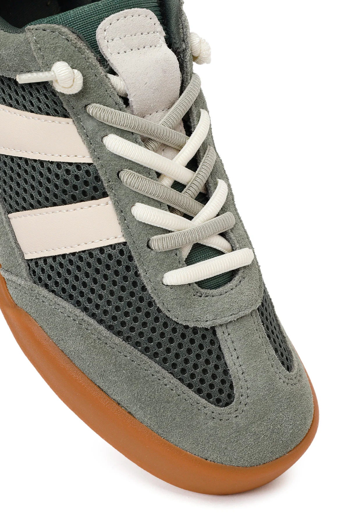 Kadın Yeşil Bağcıklı Deri Sneaker - Image 9