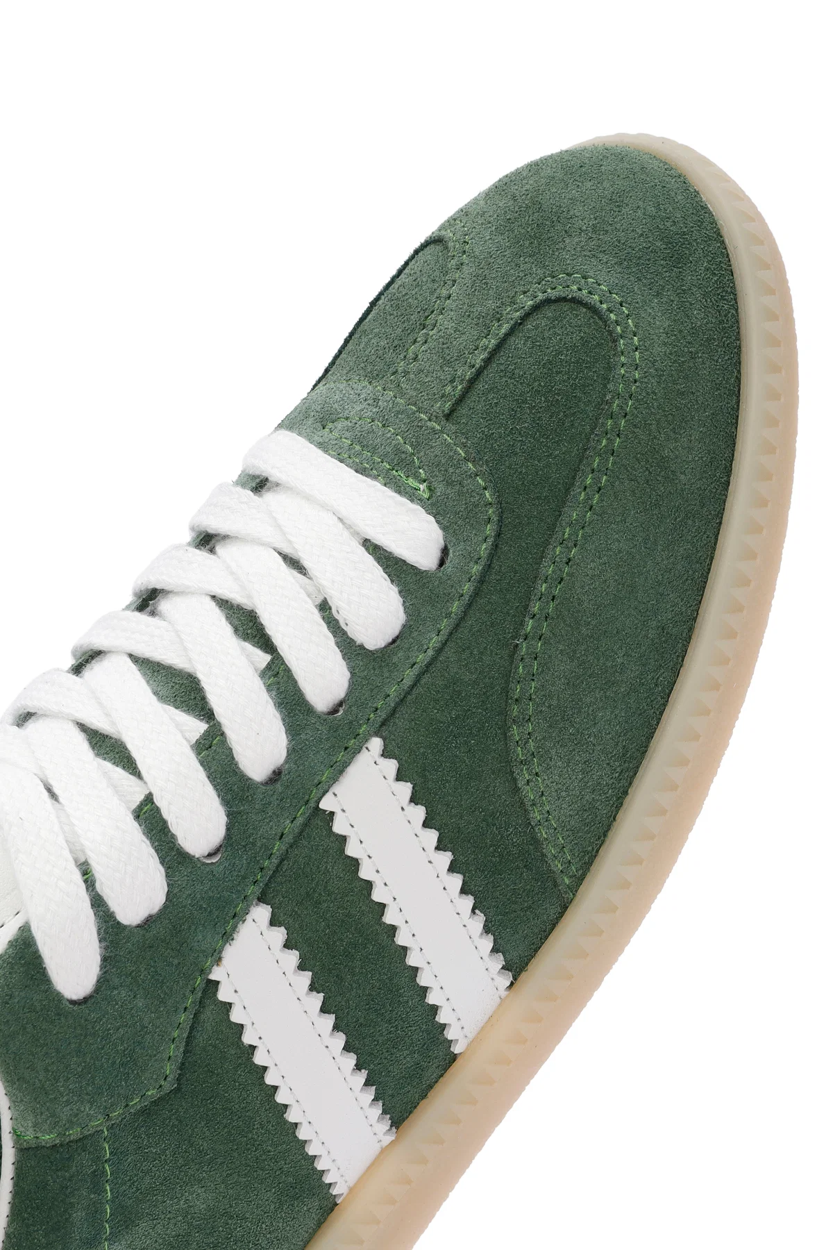 Kadın Yeşil Bağcıklı Süet Deri Sneaker - Image 9