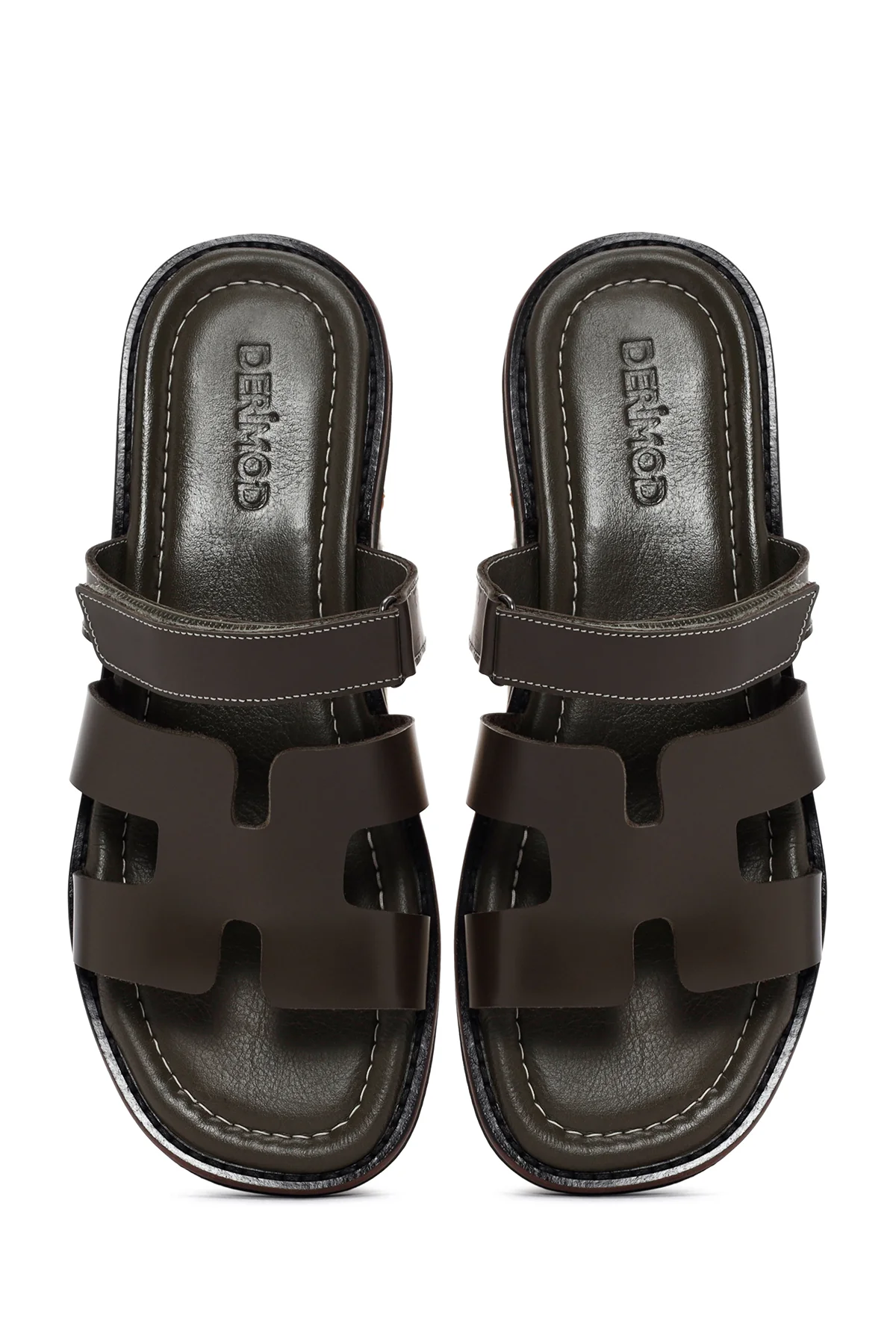 Kadın Yeşil Deri Comfort Terlik - Image 6