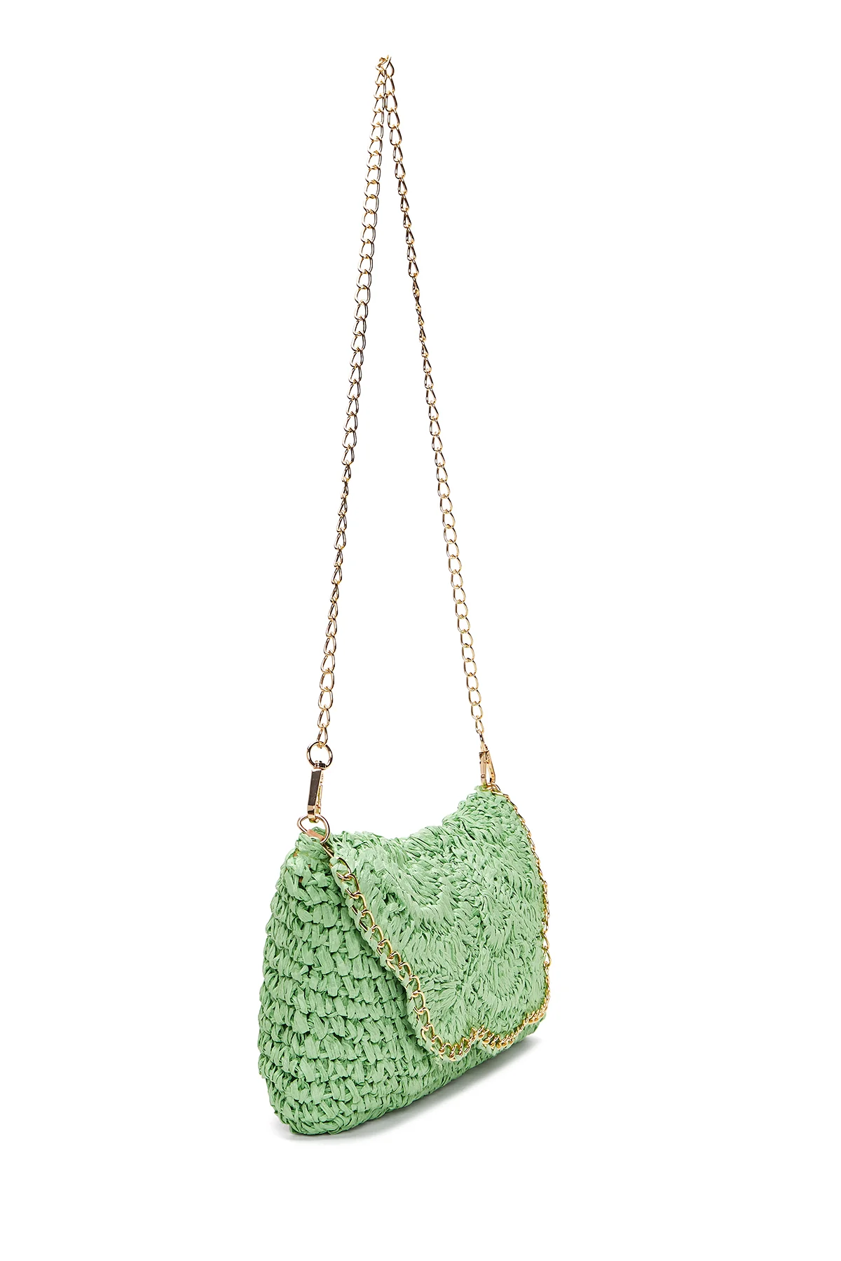 Kadın Yeşil Hasır Çapraz Çanta - Image 6
