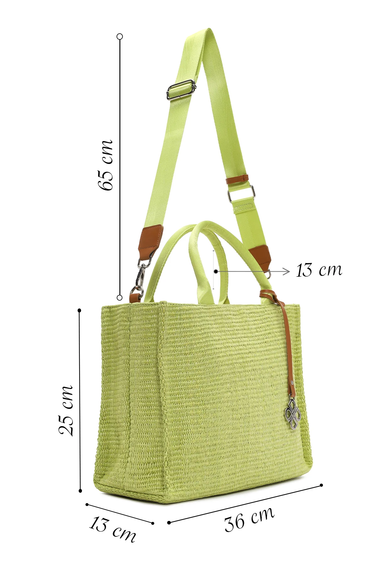 Kadın Yeşil Hasır Kol Çantası - Image 2
