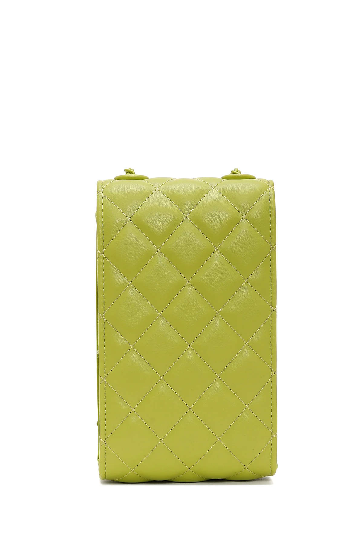 Kadın Yeşil Kapitone Mini Çapraz Çanta - Image 4