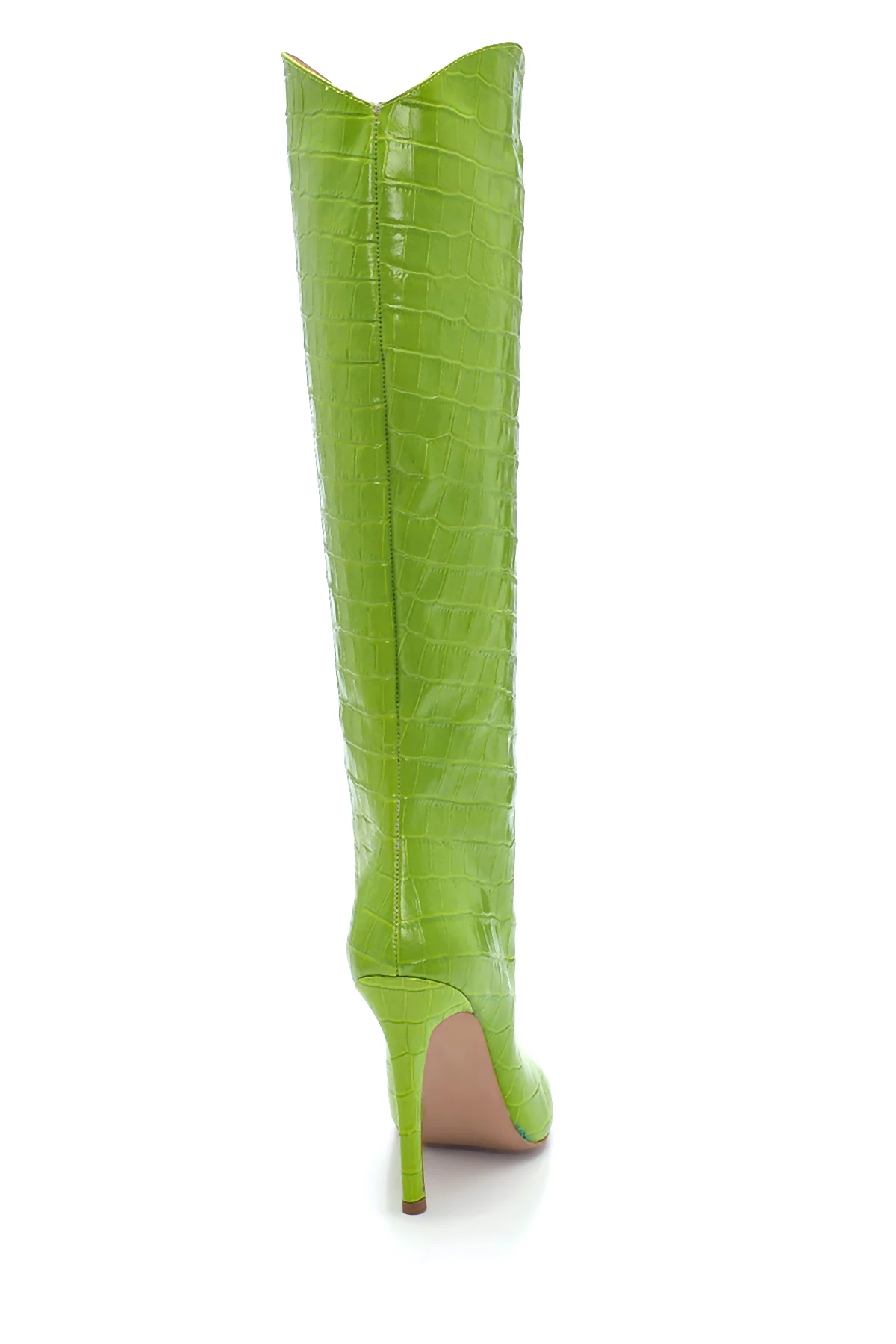 Kadın Yeşil Kroko Topuklu Çizme - Image 4
