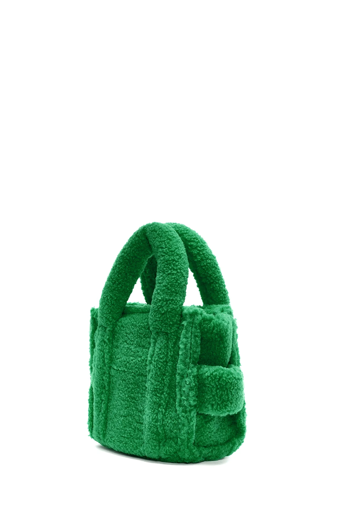 Kadın Yeşil Peluş El Çantası - Image 4