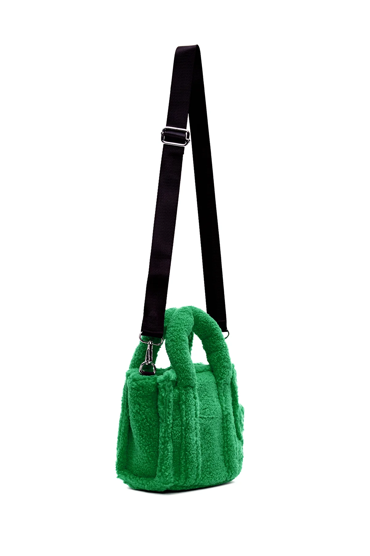 Kadın Yeşil Peluş El Çantası - Image 6