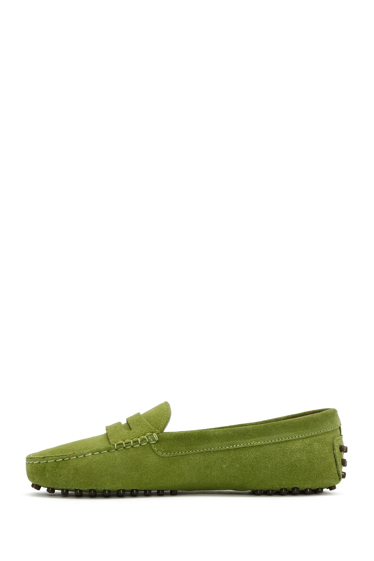 Kadın Yeşil Süet Deri Loafer - Image 2