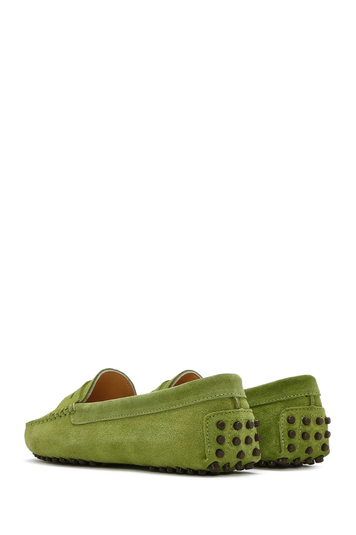 Kadın Yeşil Süet Deri Loafer - Image 5
