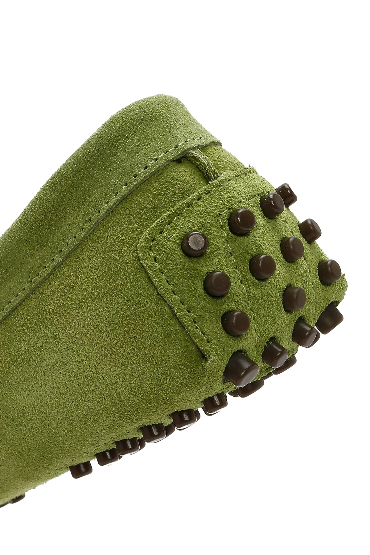 Kadın Yeşil Süet Deri Loafer - Image 9