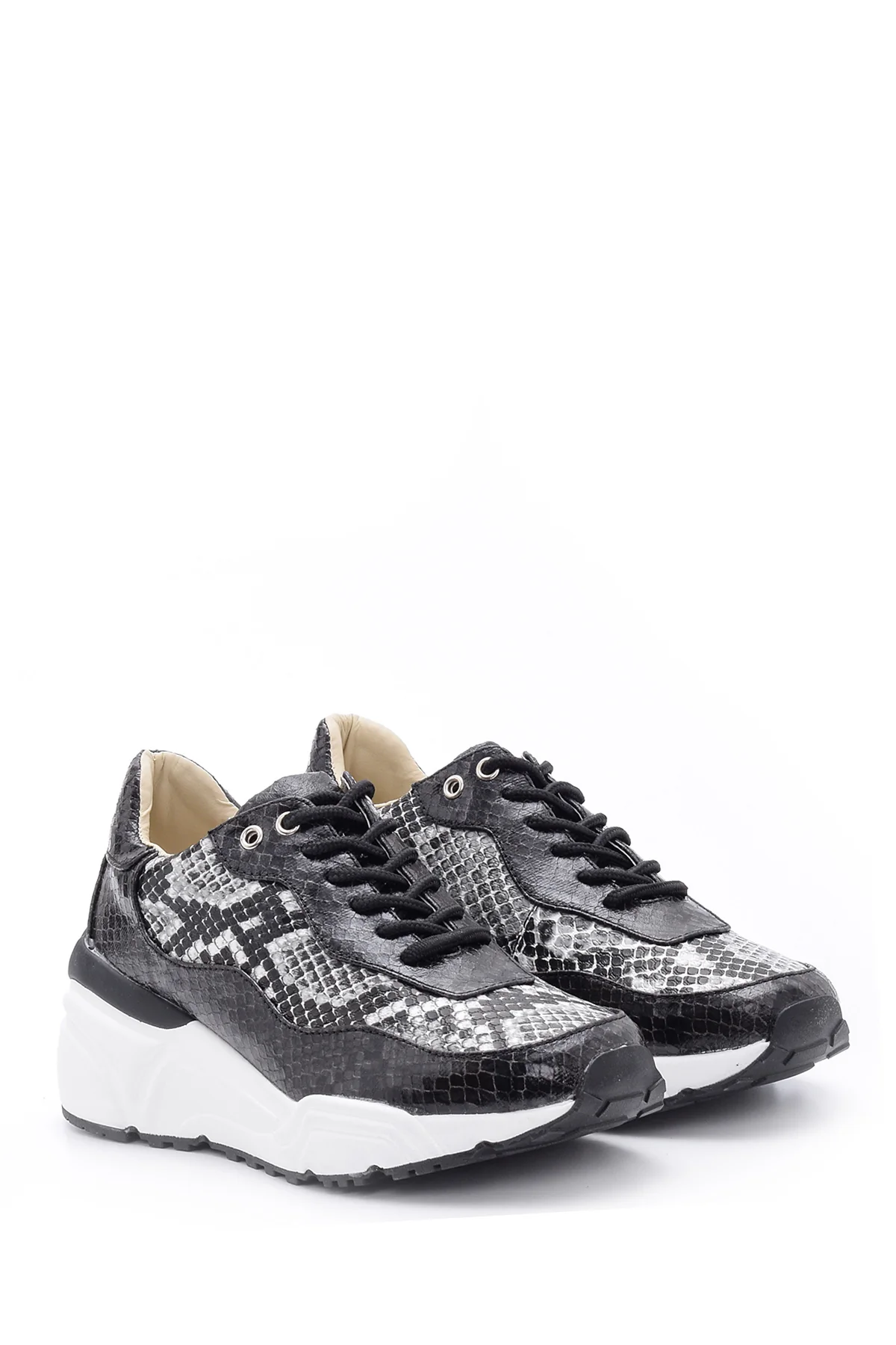 Kadın Yılan Deseni Detaylı Sneaker - Image 3