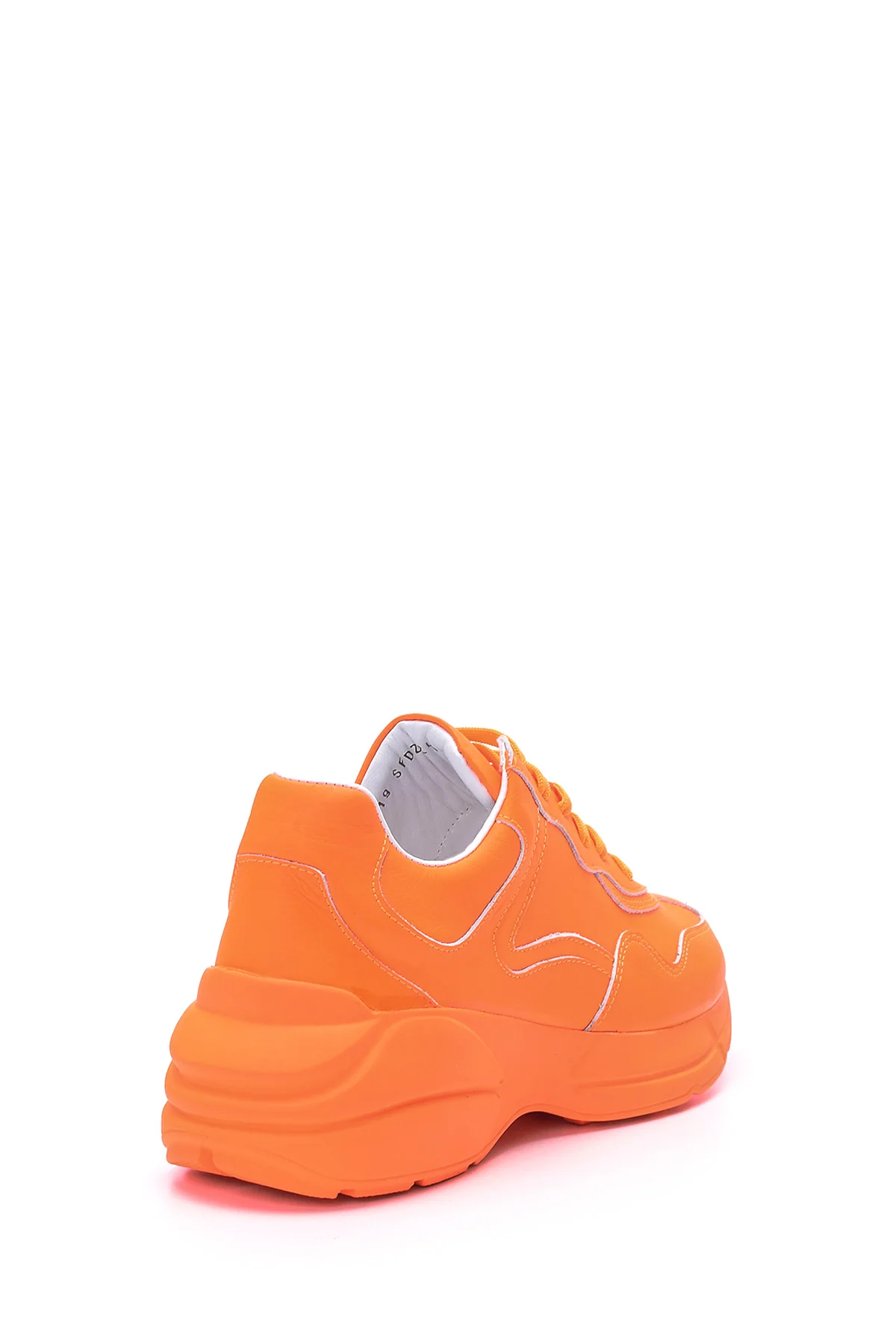 Kadın Yüksek Tabanlı Deri Sneaker - Image 5