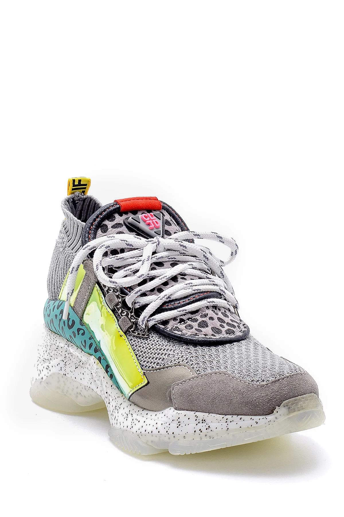 Kadın Yüksek Tabanlı Deri Sneaker - Image 2