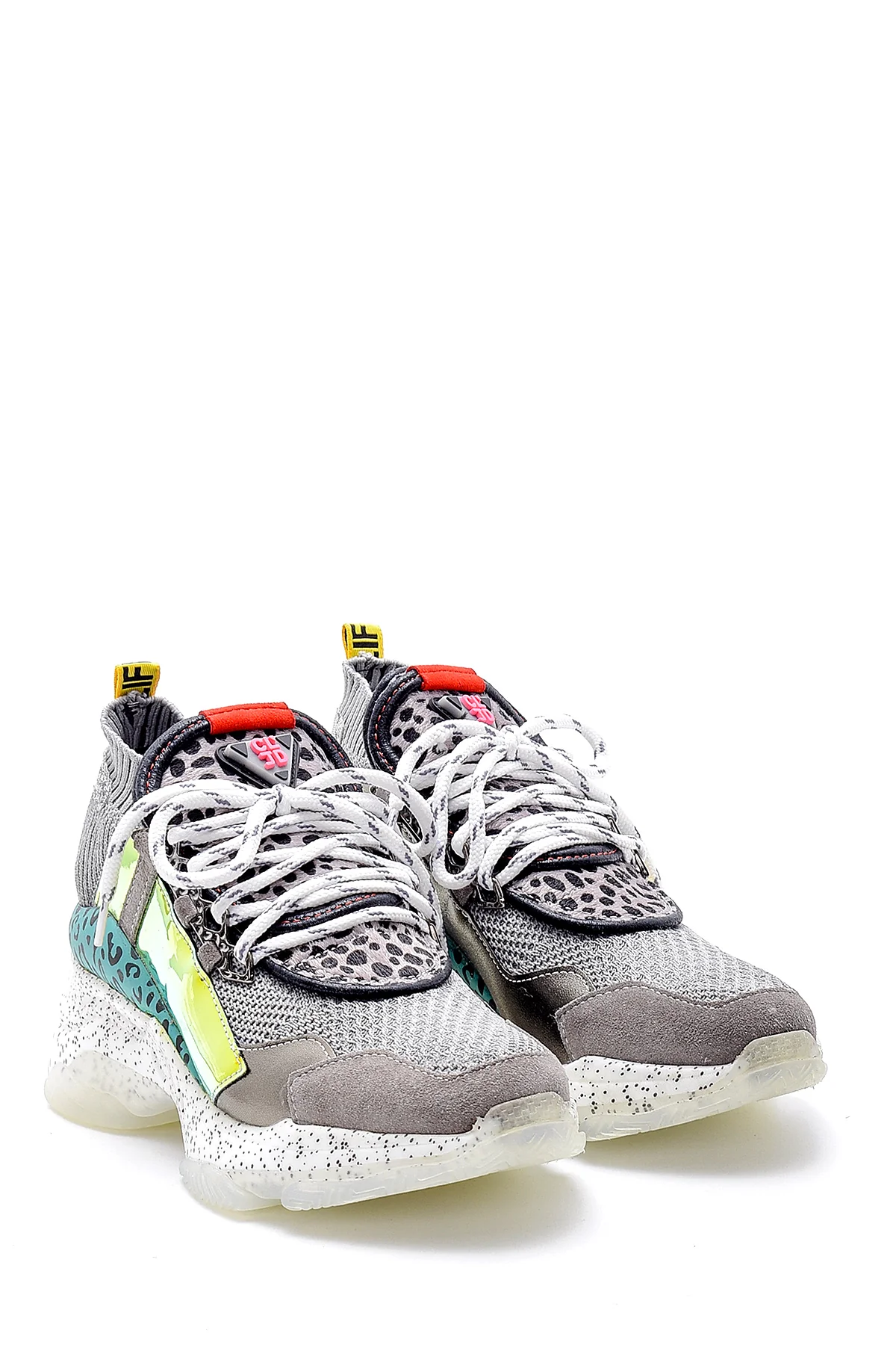 Kadın Yüksek Tabanlı Deri Sneaker - Image 3