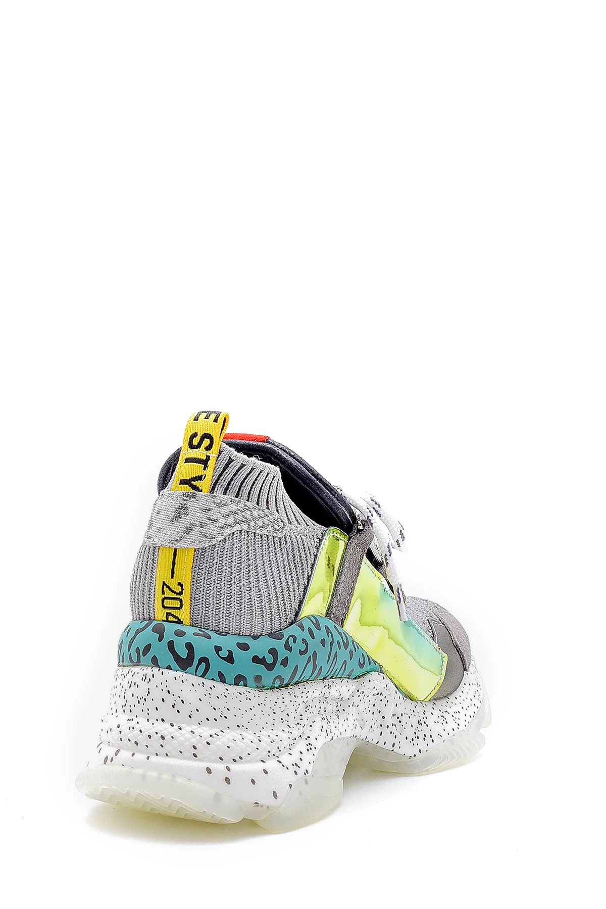 Kadın Yüksek Tabanlı Deri Sneaker - Image 5