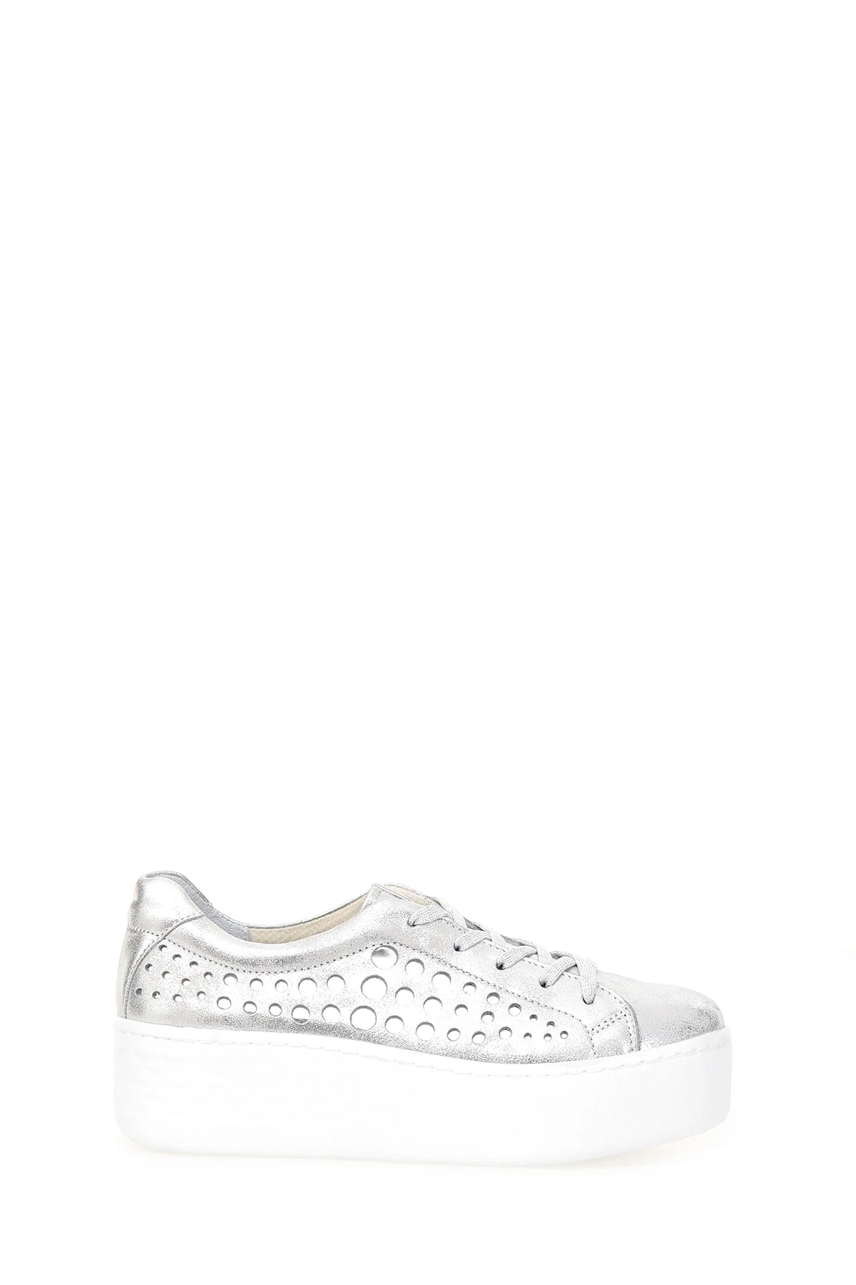 Kalın Gümüş Baskılı Tabanlı Kadın Sneaker - Image 7