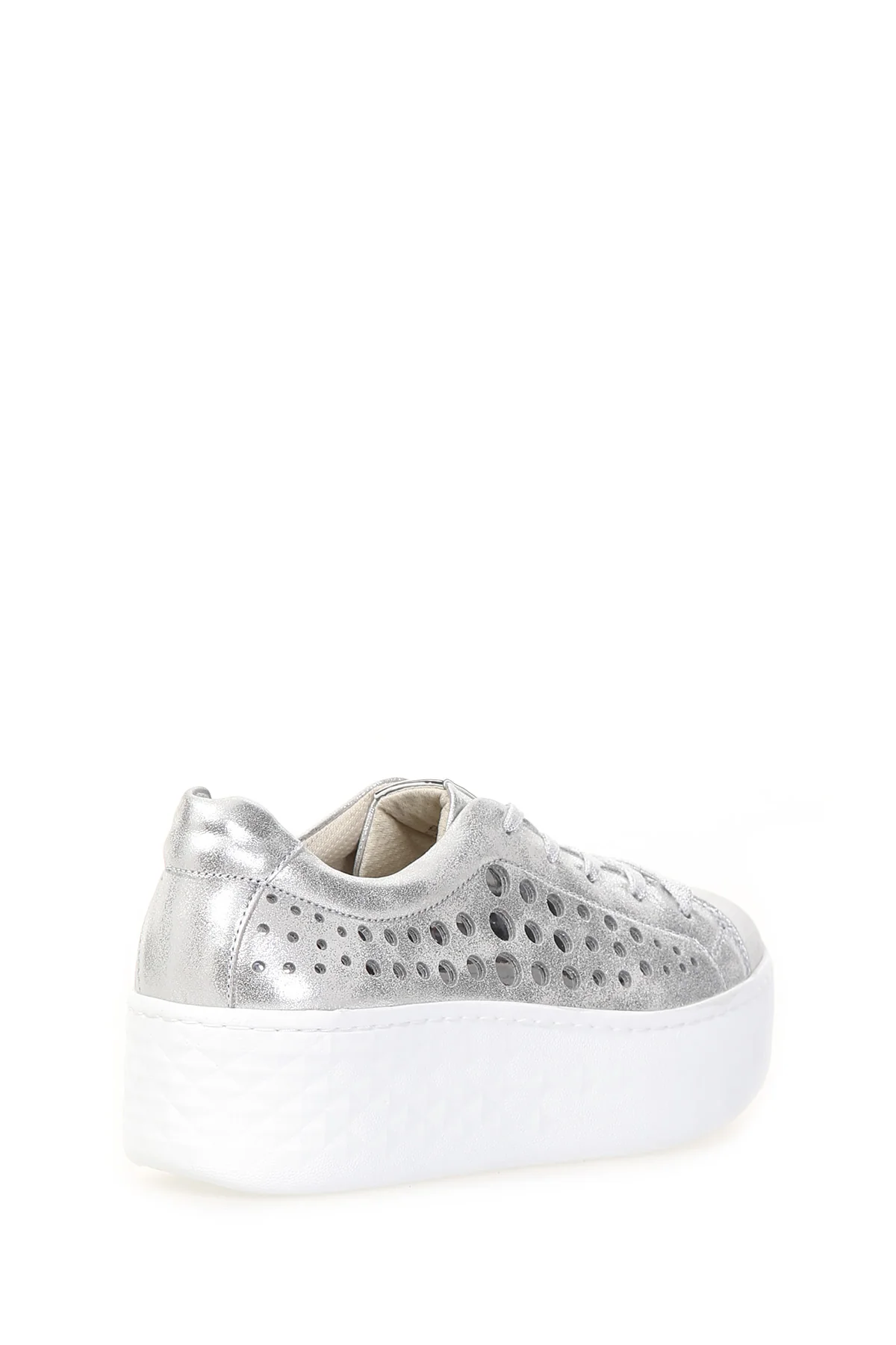Kalın Gümüş Baskılı Tabanlı Kadın Sneaker - Image 8