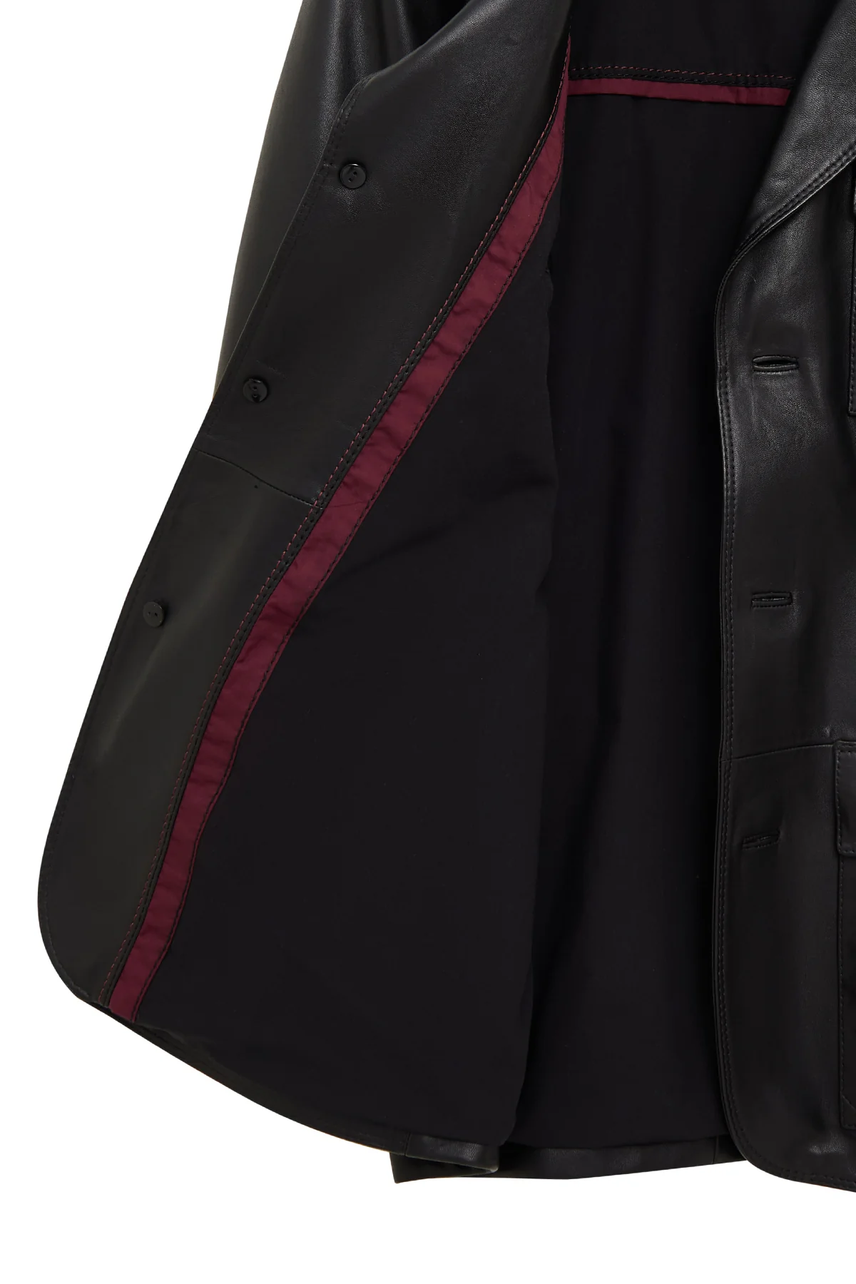 Kane Erkek Siyah Düğmeli Blazer Deri Ceket - Image 5