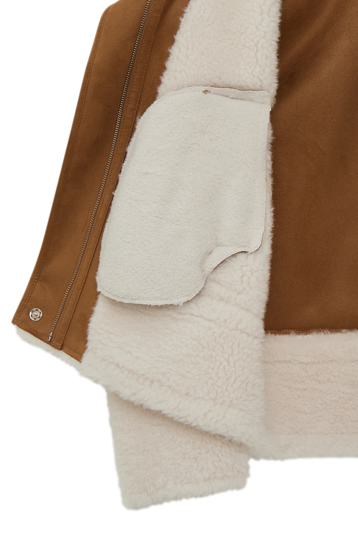 Kaprun Kadın Bej Kısa Teddy Mont - Image 6