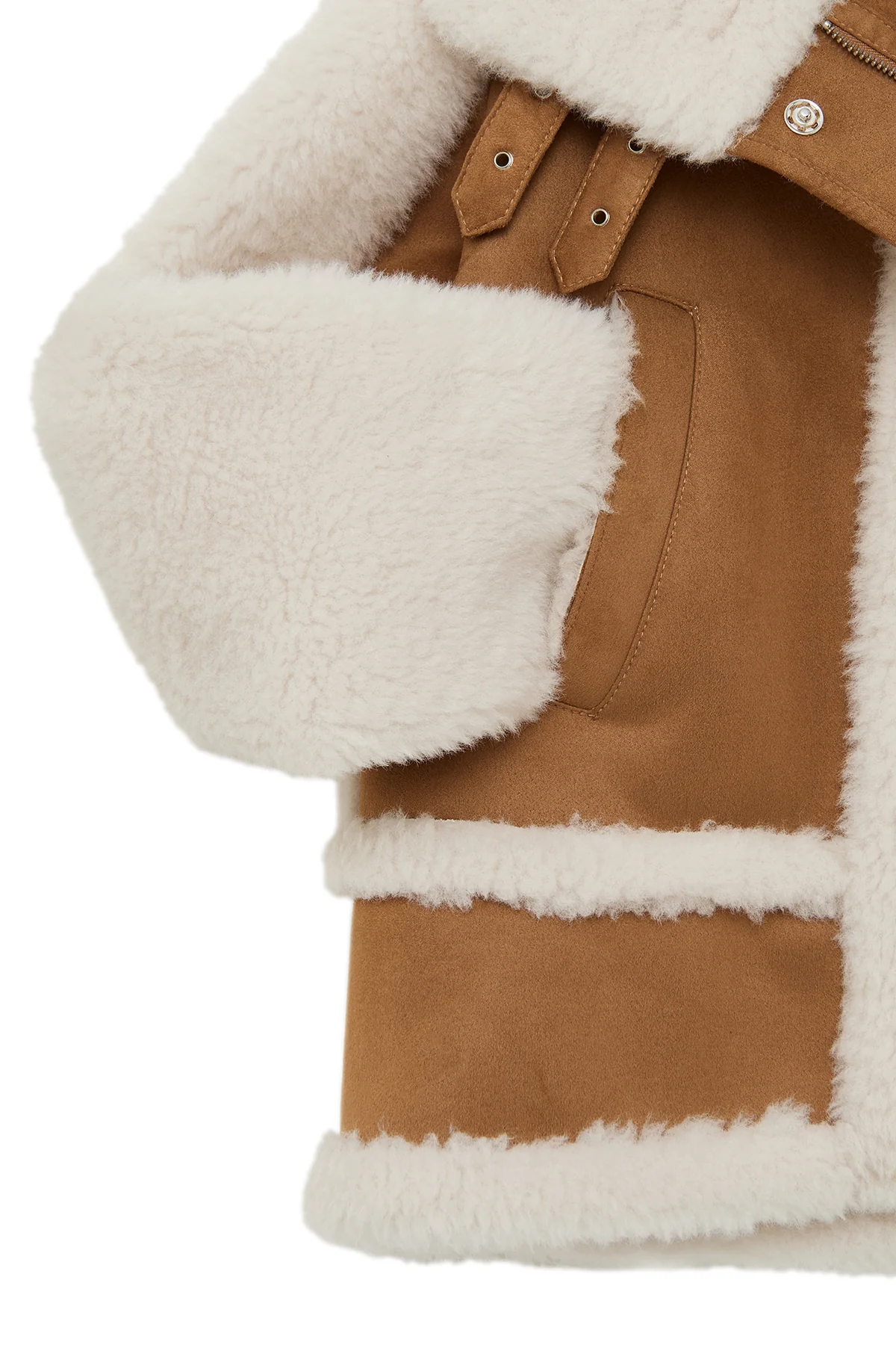 Kaprun Kadın Bej Kısa Teddy Mont - Image 7