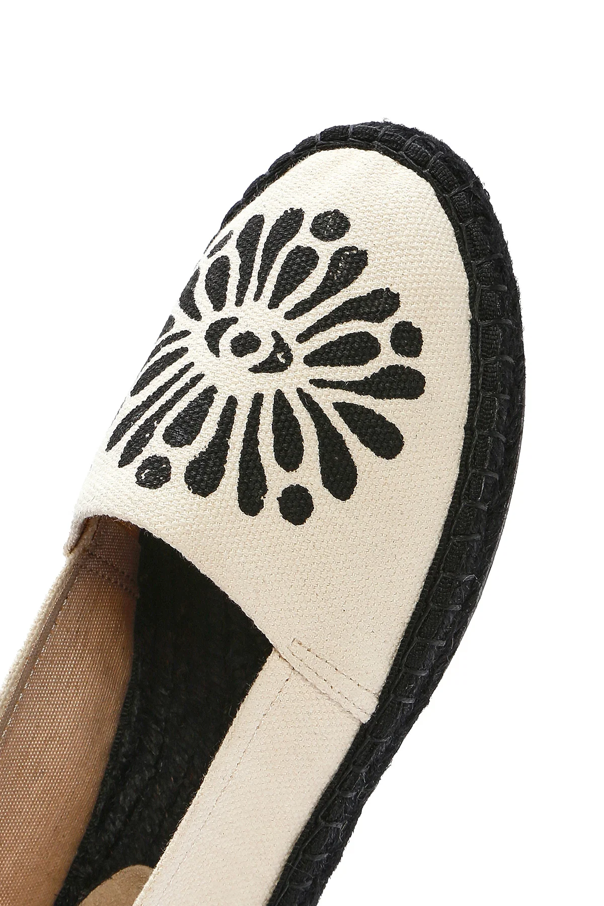 Kastamonu Taş Baskı Kadın Siyah Desenli Espadril - Image 10