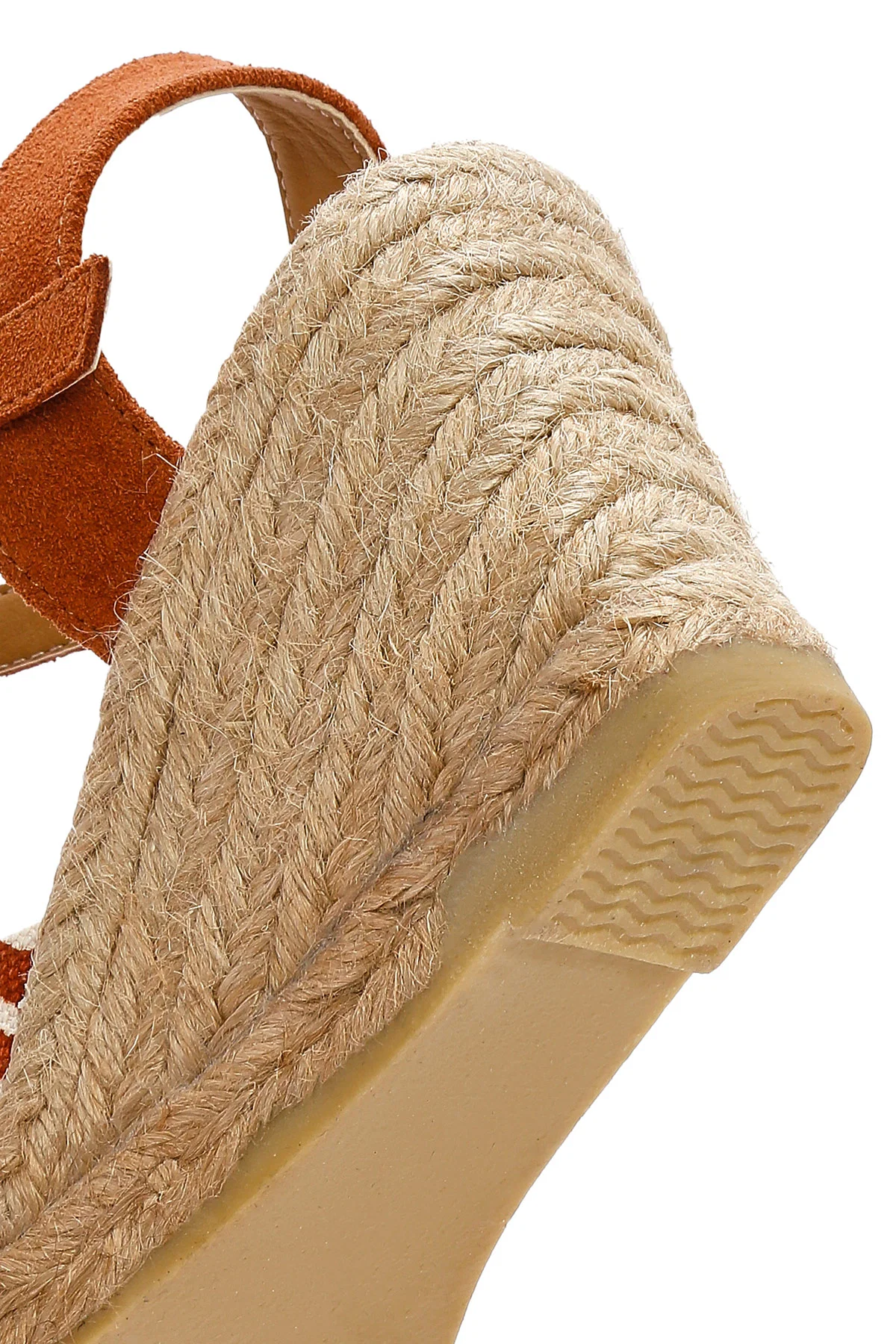 Kastamonu Taş Baskı Kadın Taba Desenli Dolgu Topuklu Espadril Sandalet - Image 12