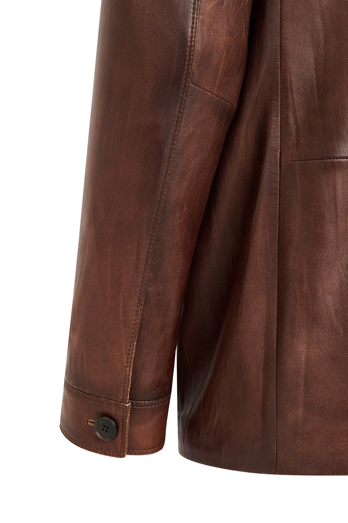 Kevin Erkek Camel Blazer Deri Ceket - Image 14