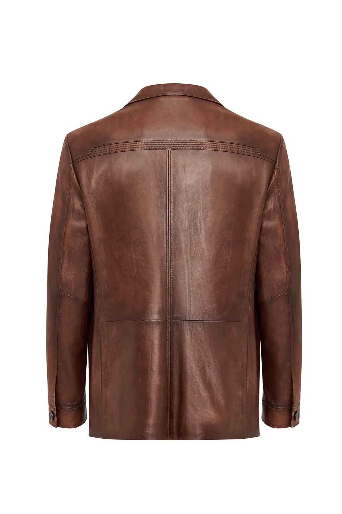 Kevin Erkek Camel Blazer Deri Ceket - Image 8