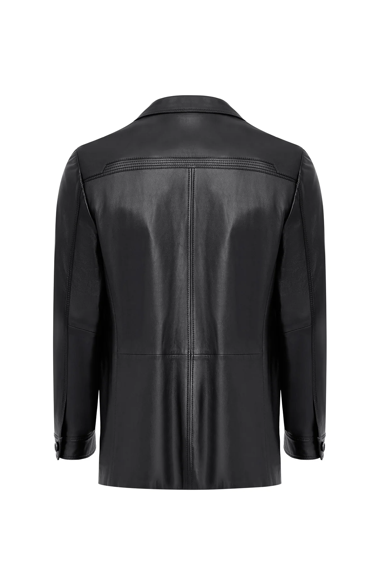 Kevin Erkek Siyah Blazer Deri Ceket - Image 10