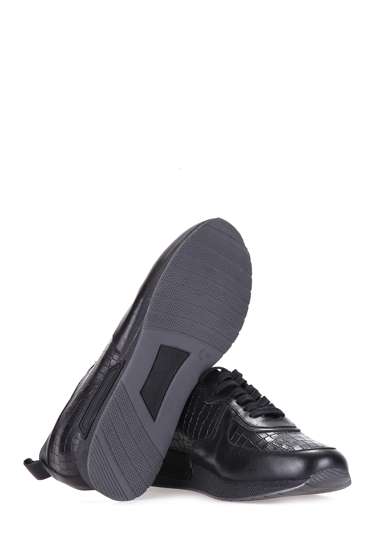 Kroko Desenli Erkek Deri Sneaker - Image 6