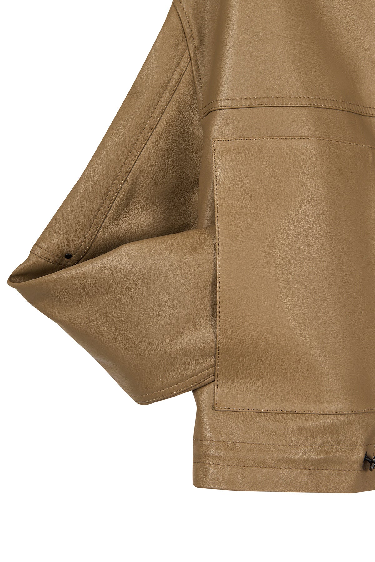 Madlen Kadın Kahverengi Oversize Deri Ceket - Image 7
